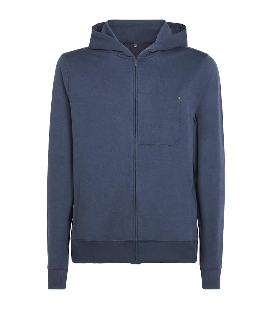 VUORI Mens Zip-Up Ponto Hoodie Haz Azure Heath Image 1