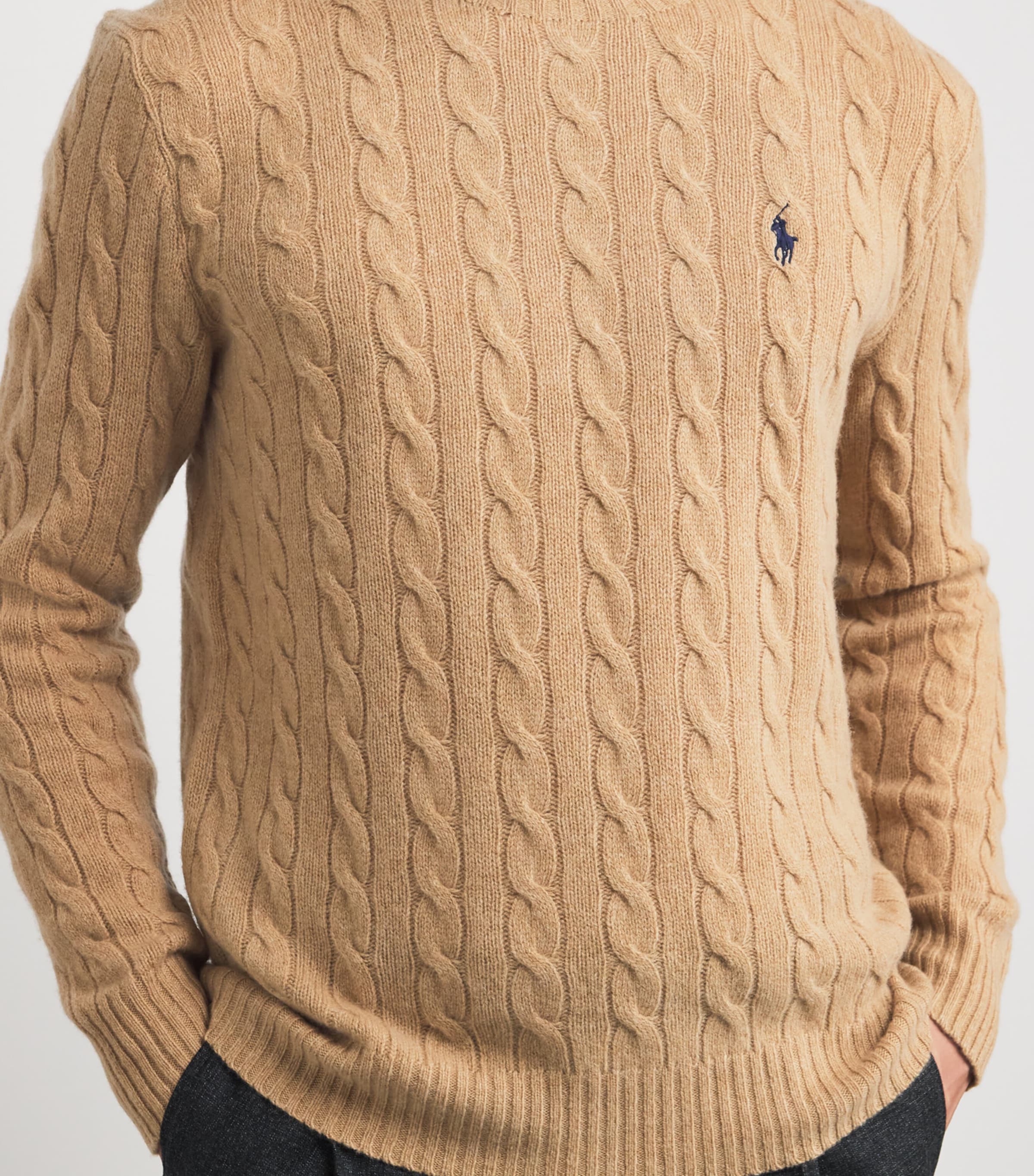 Wool-Cashmere Cable-Knit Sweater BROWN Image 6