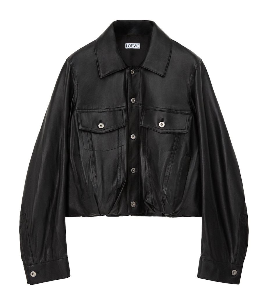 Lambskin Relaxed Leather Jacket BLACK Image 1
