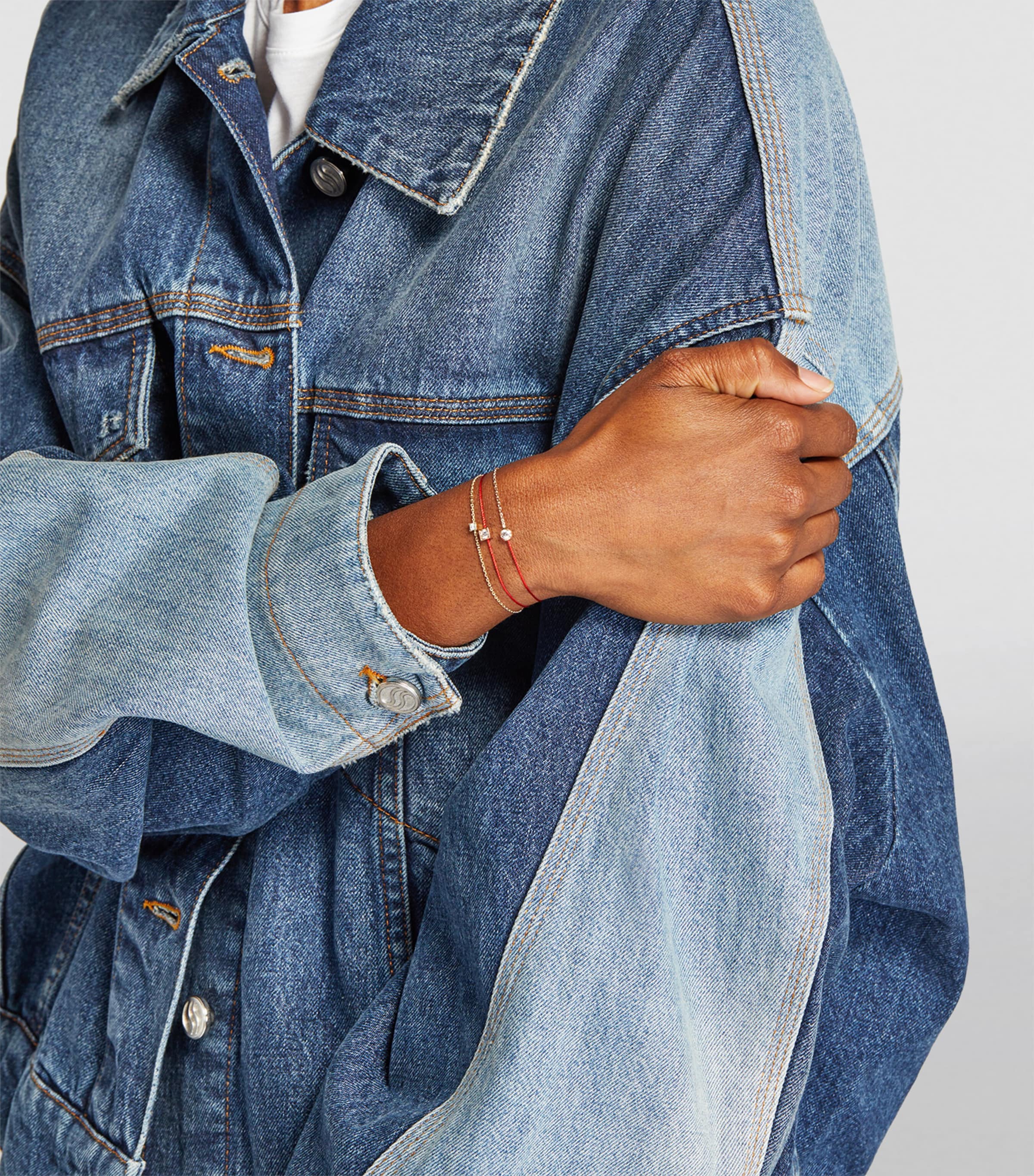 Yellow Gold and Diamond Princesse Bracelet YG RED THREAD Image 3