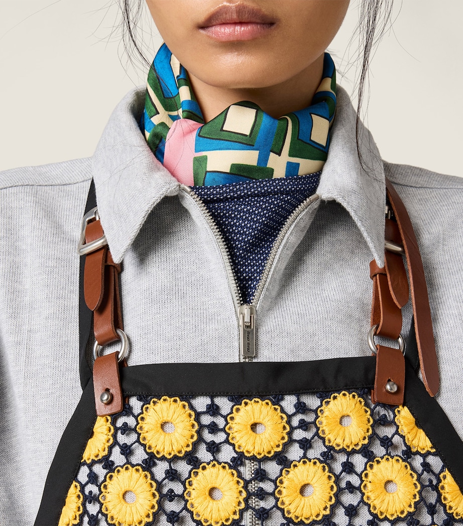 Miu Miu Womens Cotton-Blend Macramé Apron Image 5