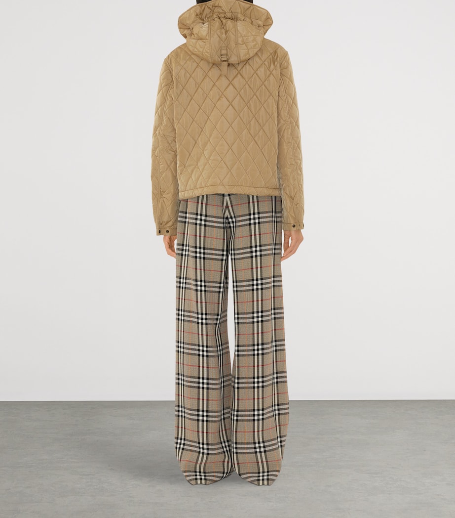 Cropped Quilted Hooded Jacket FLAX Image 4