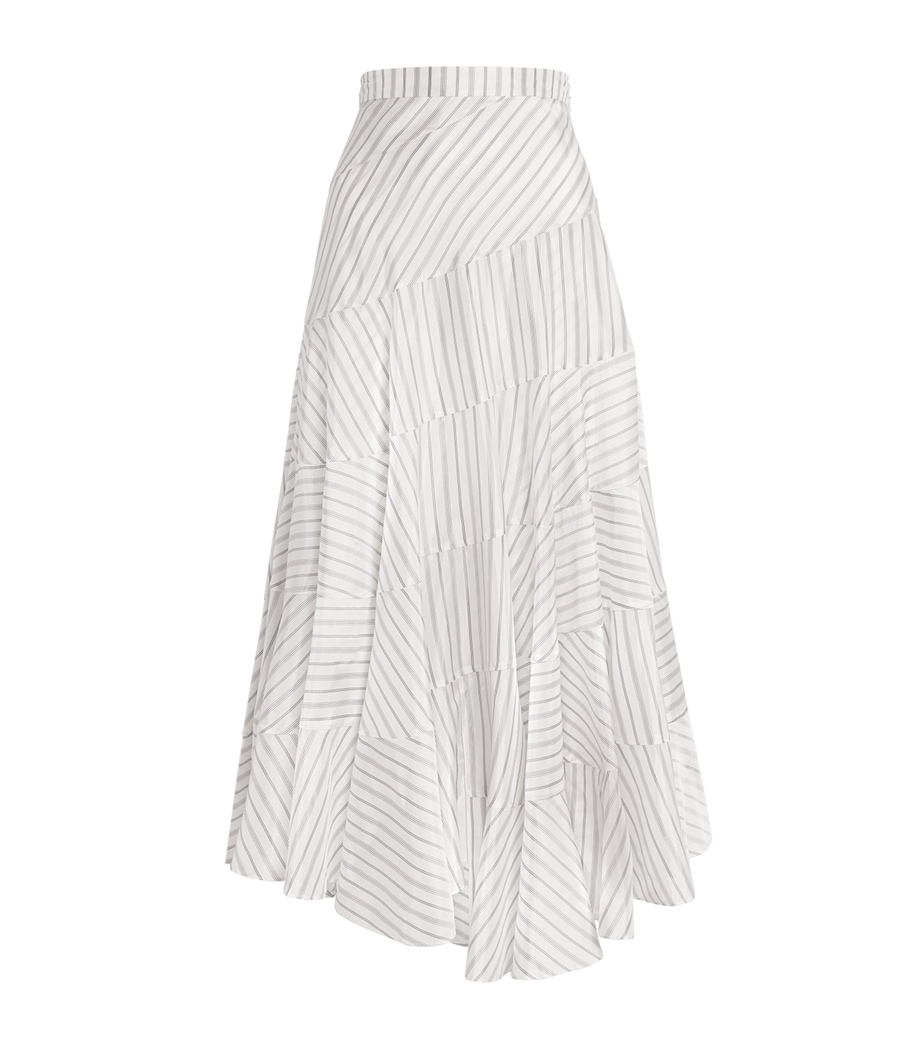 Asymmetric Midi Skirt WHITE GRAY BLACK 106 Image 1