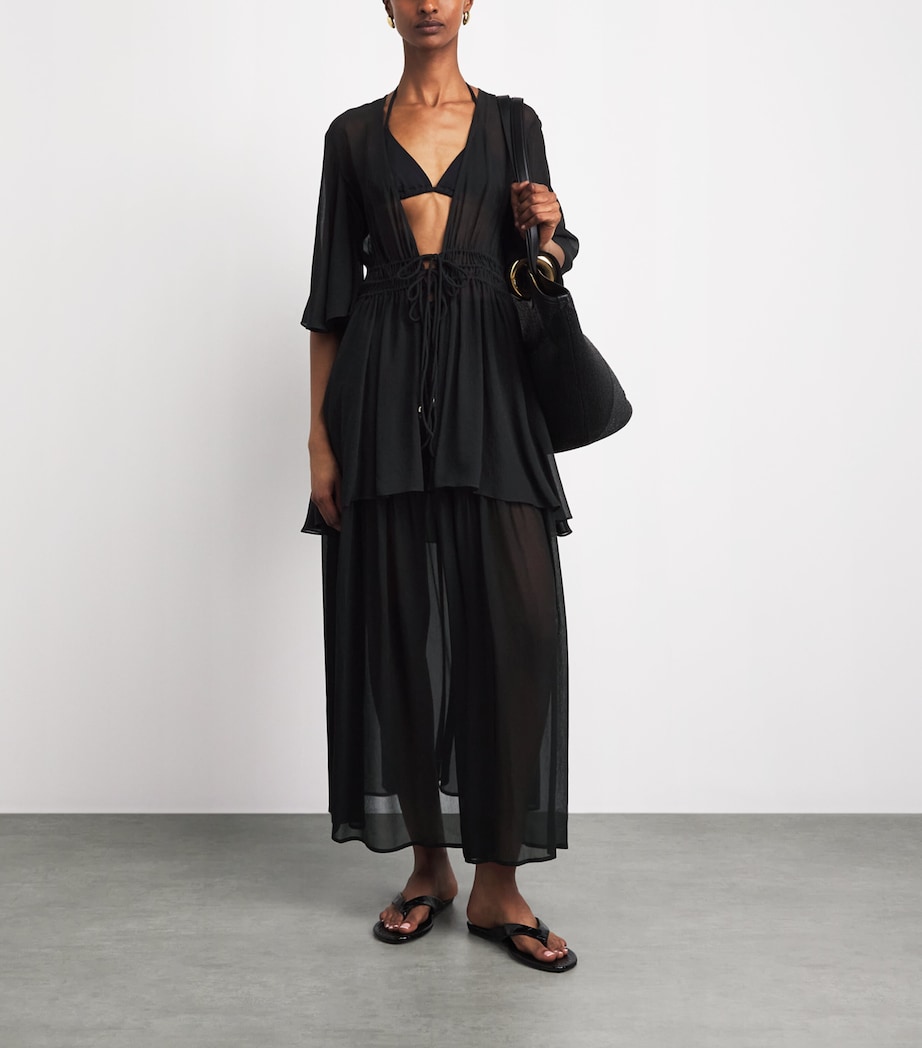 Eres Womens Silk Muslin Irresistible Maxi Skirt Noir Image 2