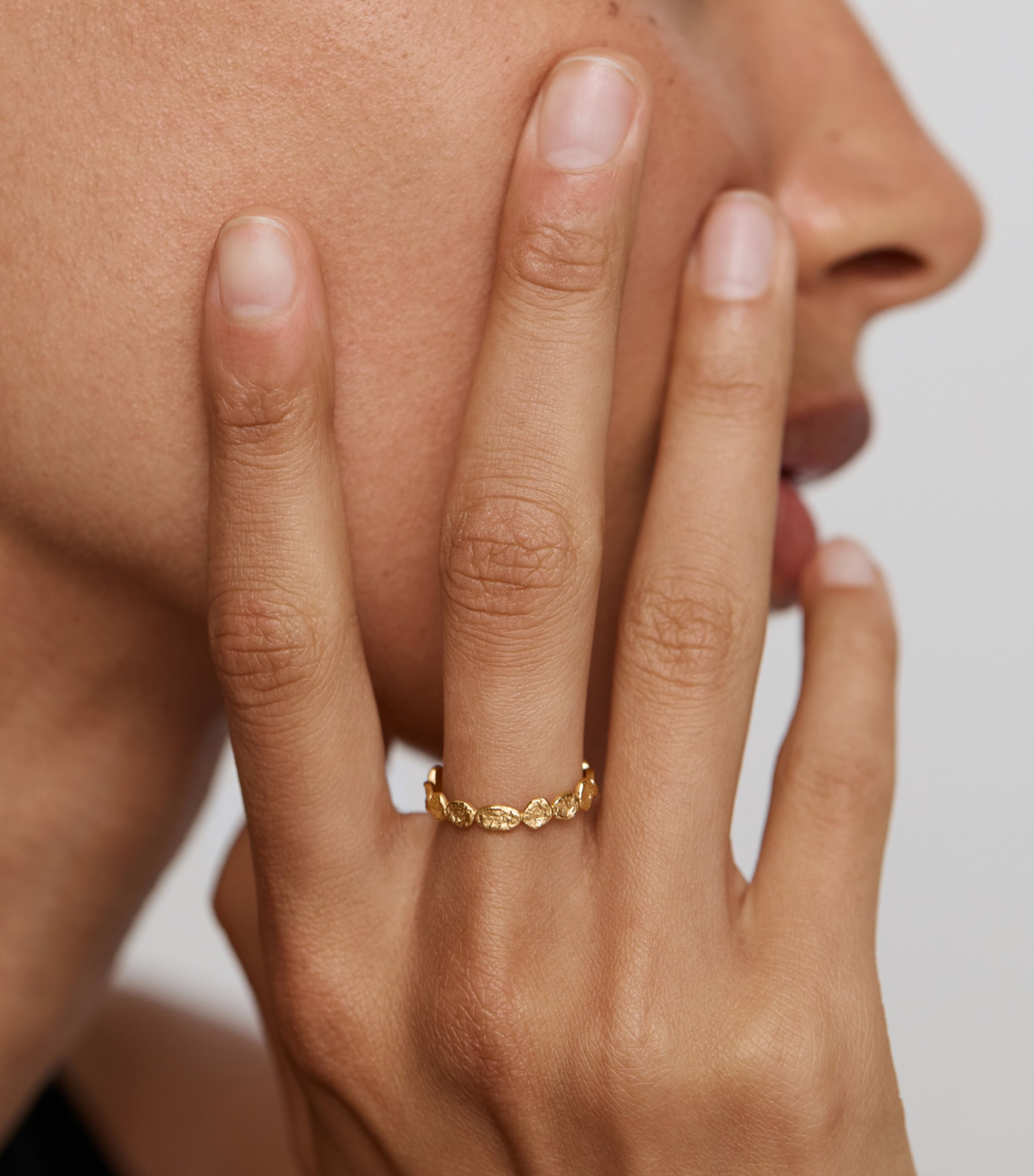 Monica Vinader Yellow Gold Capri Mini Stacking Ring Gold Image 2