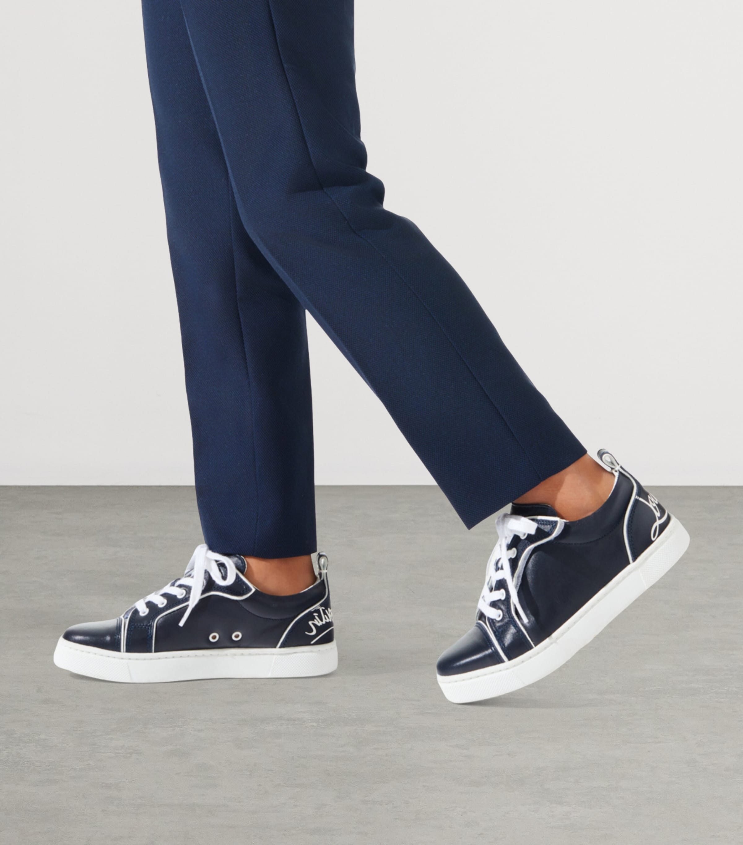 Christian Louboutin Kids 퍼니토 가죽 스니커즈