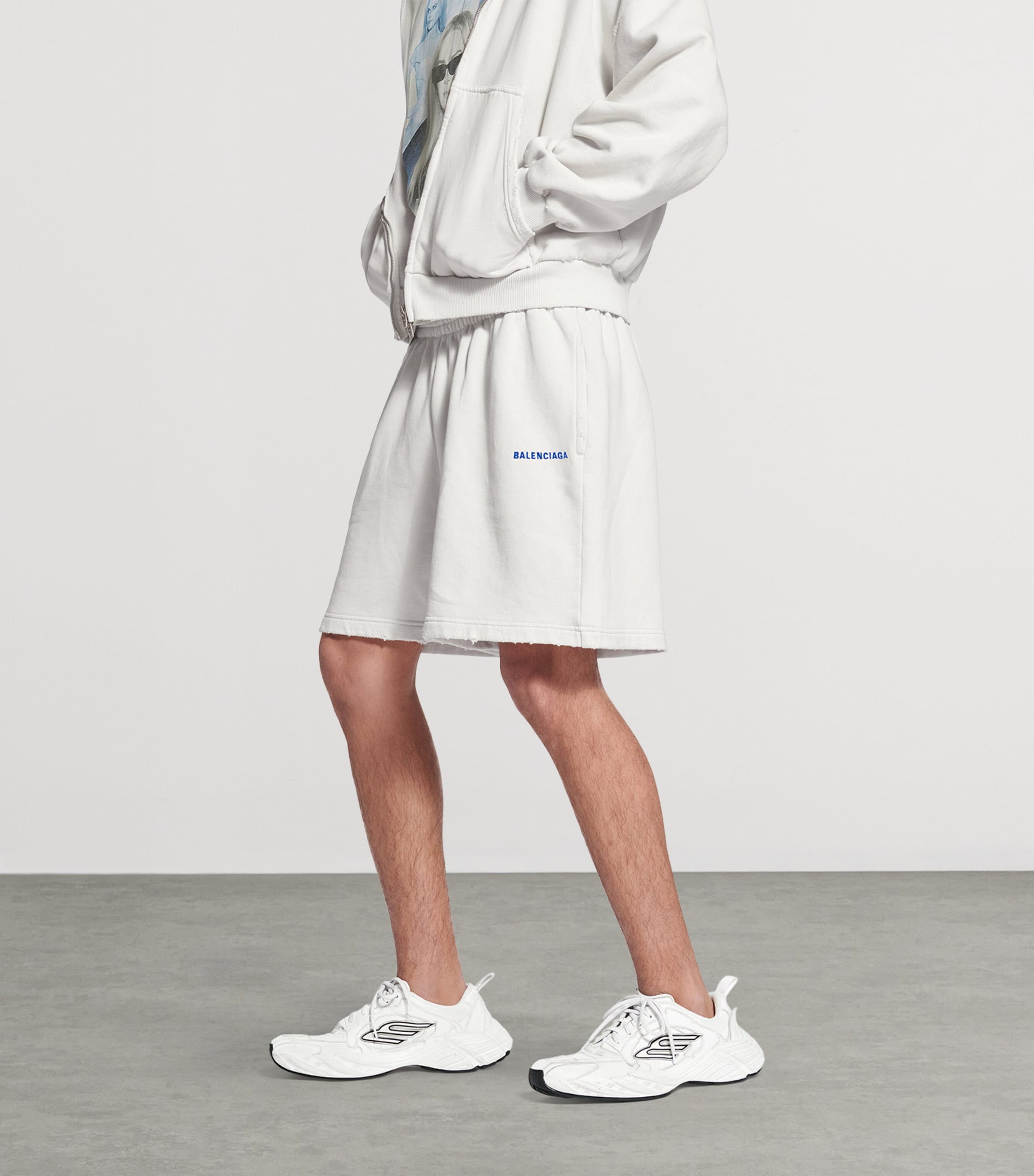 Balenciaga Mens Cotton Logo Shorts Image 2
