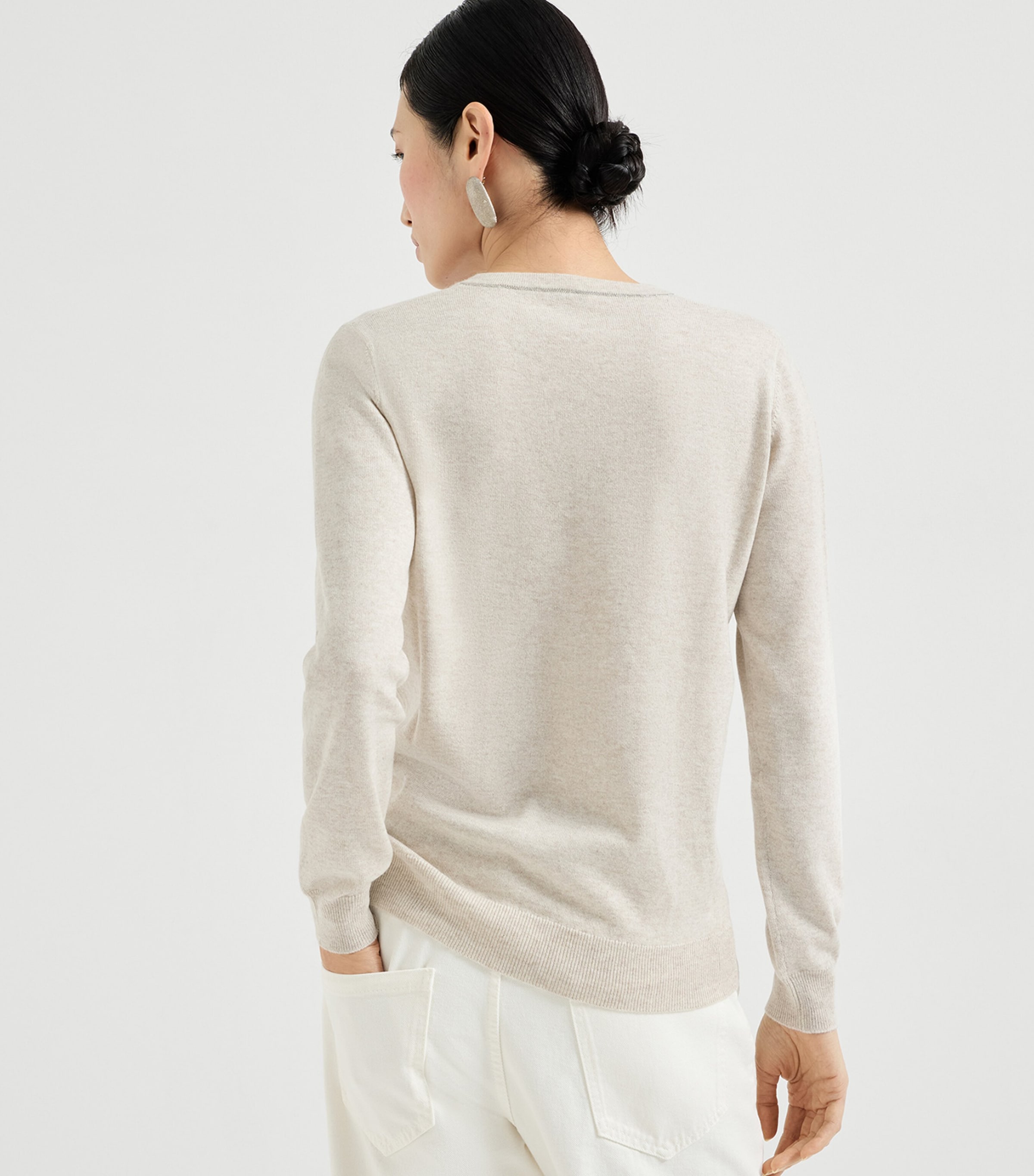 Brunello Cucinelli Womens Cashmere Monili-Detail Sweater Image 5