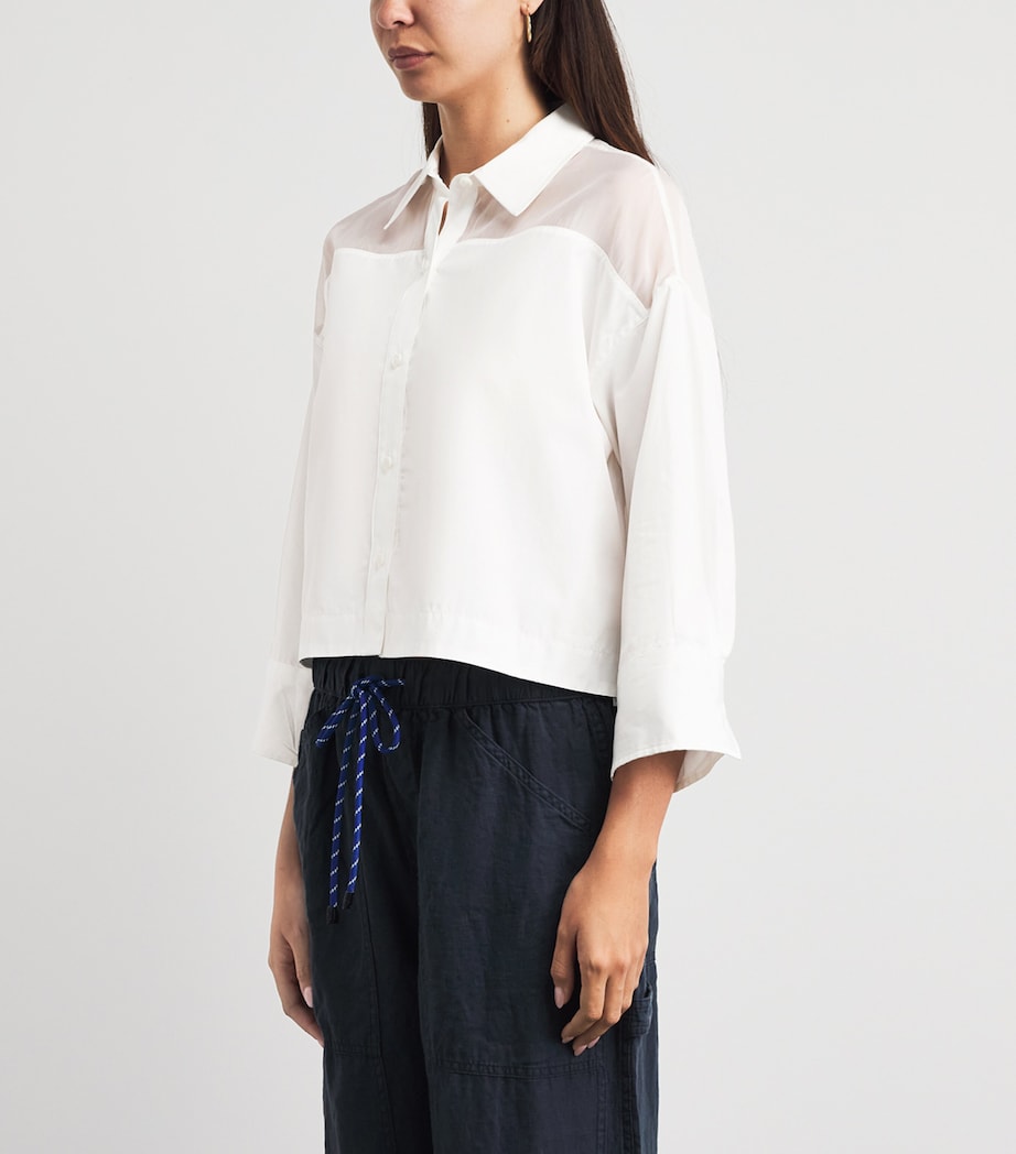 Rag & Bone Womens Poplin-Organza Elly Shirt White Image 4