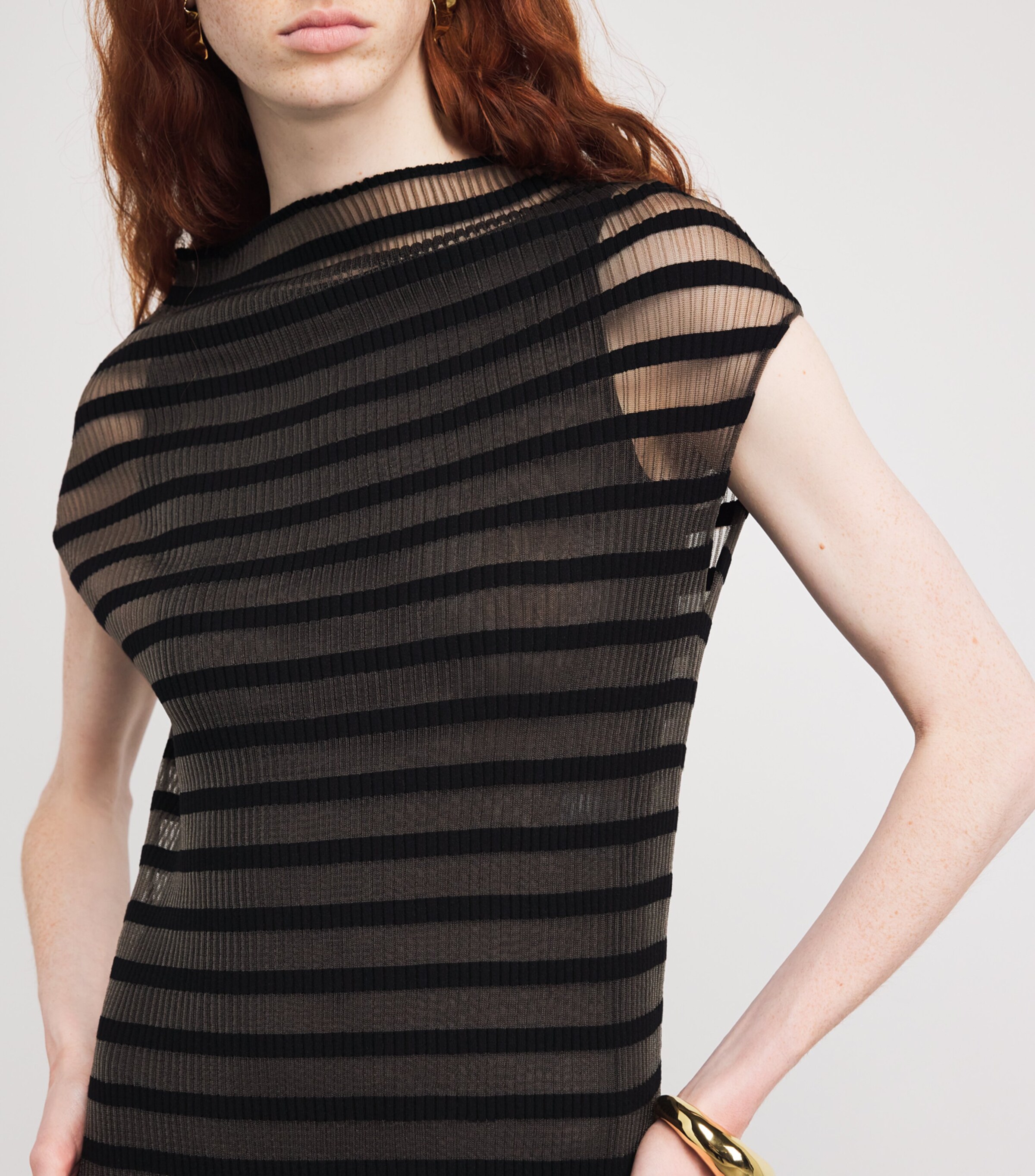 JEAN PAUL GAULTIER industrial photograph mesh dress