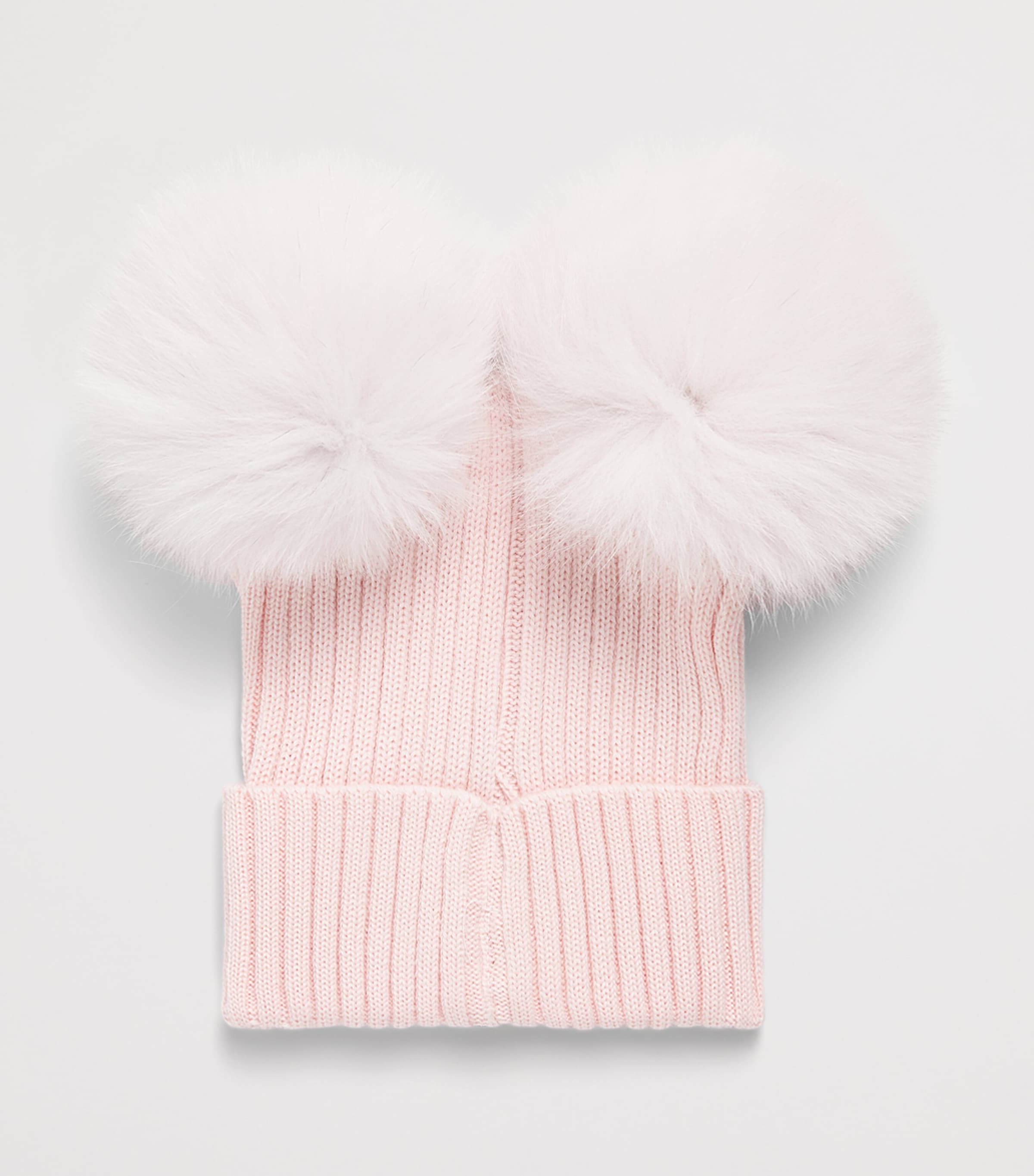 Bimbalo Wool-Blend Fur-Trim Beanie (1-24 Months) Pink Image 2