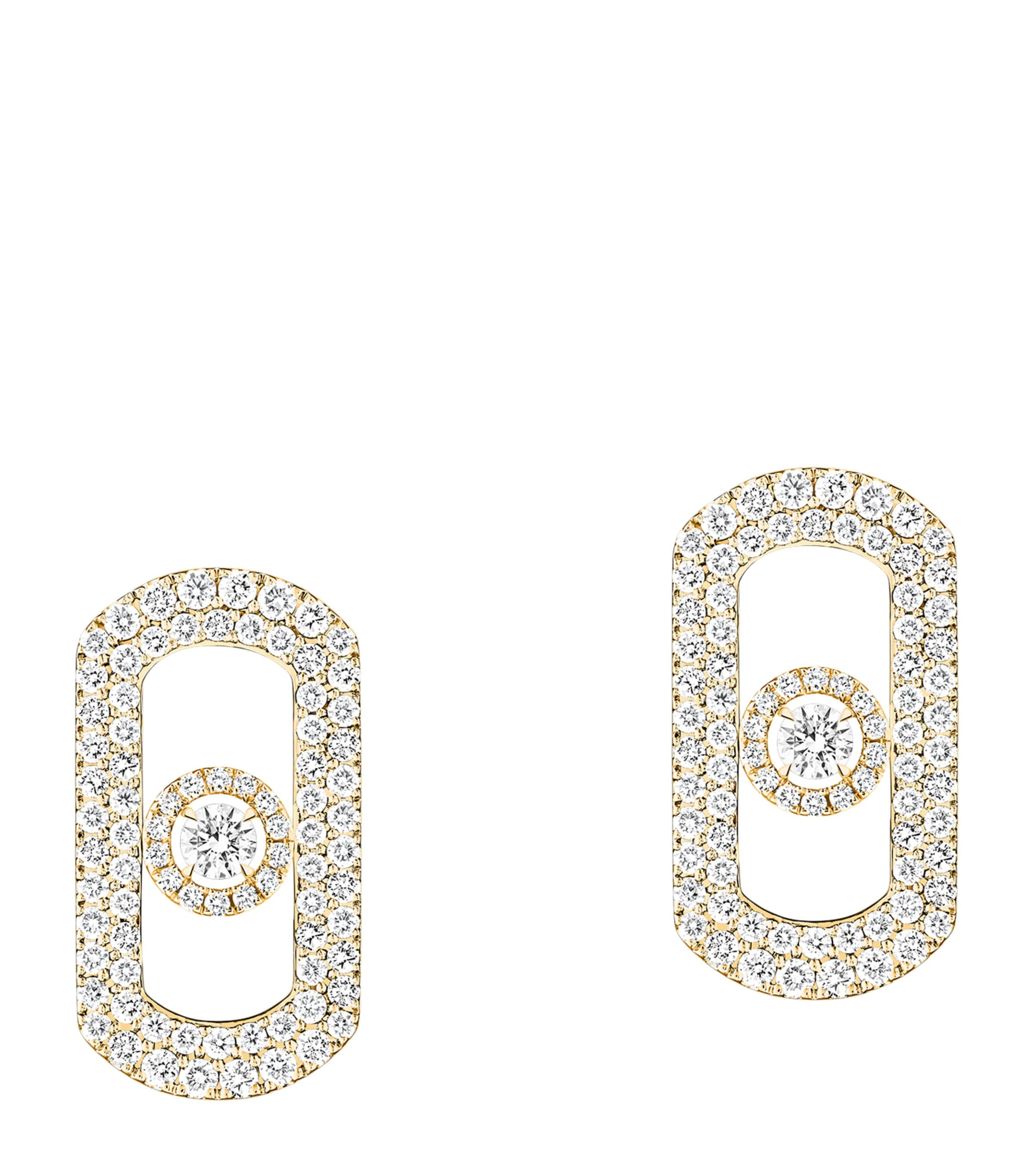 Messika So Move Yellow Gold and Diamond Pavé Earrings (1.30ct) Yellow Gold Image 1