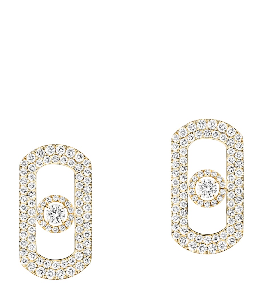 Messika So Move Yellow Gold and Diamond Pavé Earrings (1.30ct) Yellow Gold Image 1