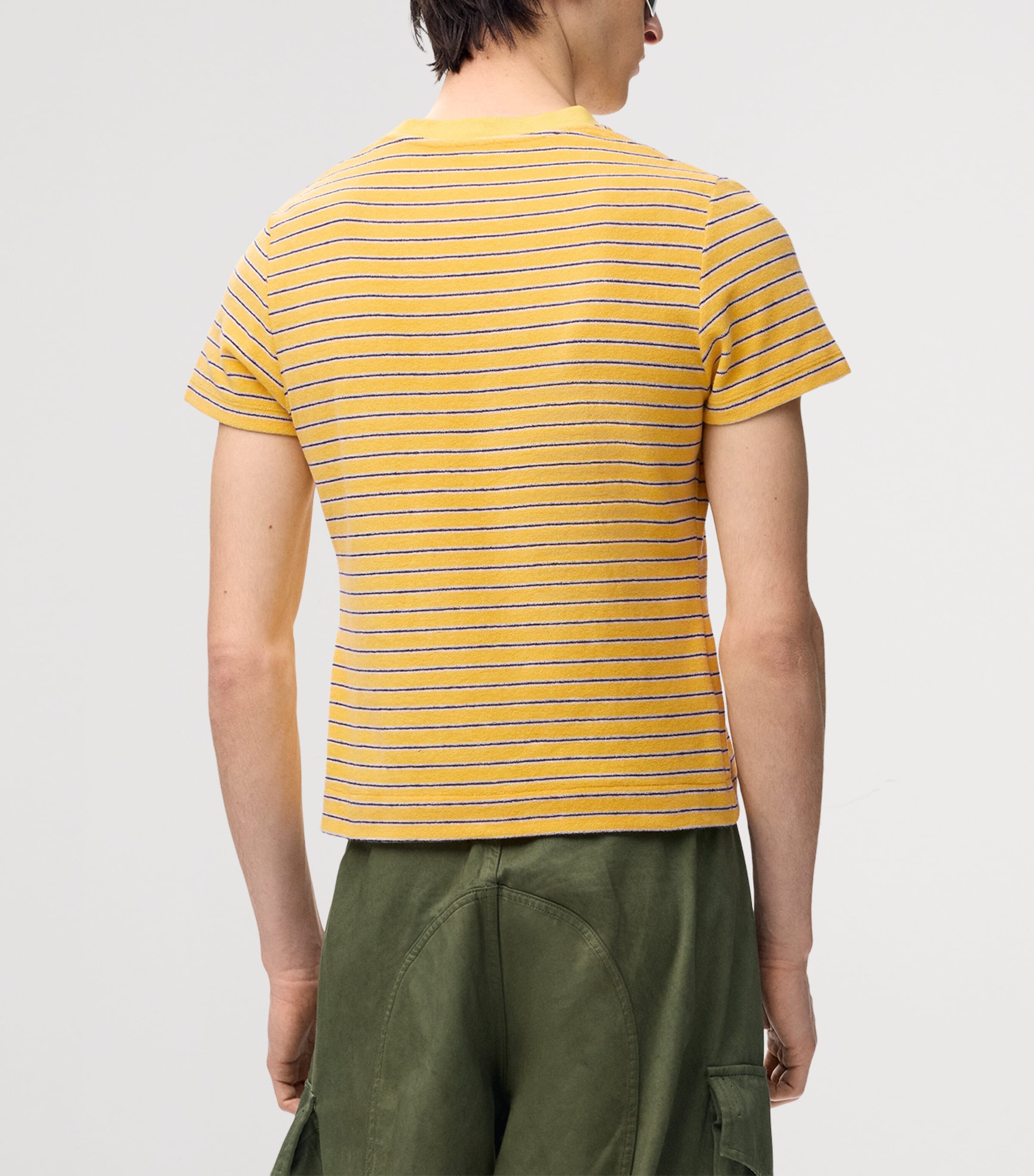 LOEWE Mens Cotton-Blend Stripe T-Shirt Yellow/navy Image 4
