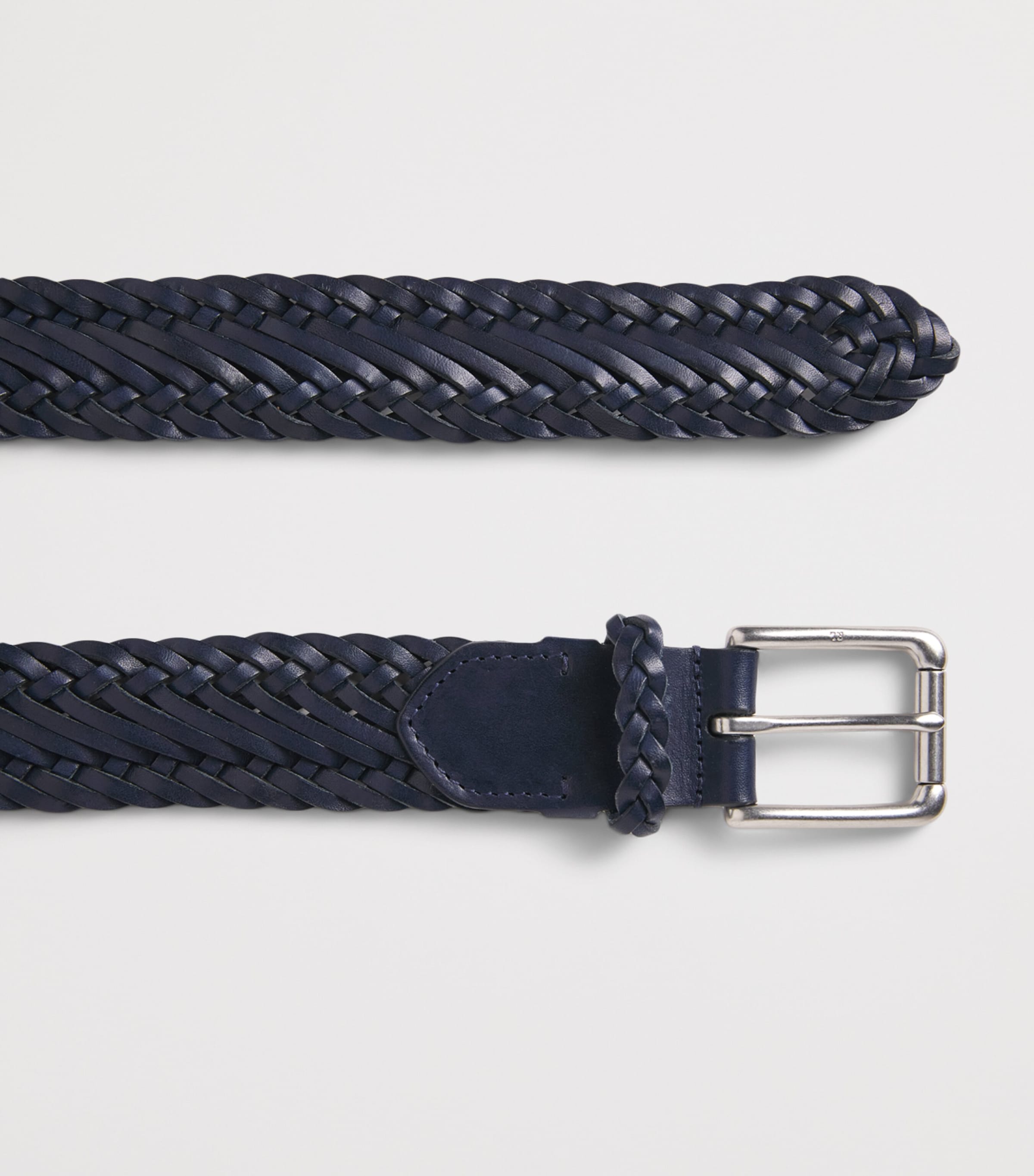 Ralph Lauren Purple Label Leather Braided Belt Clssic Chairman Navy Image 3