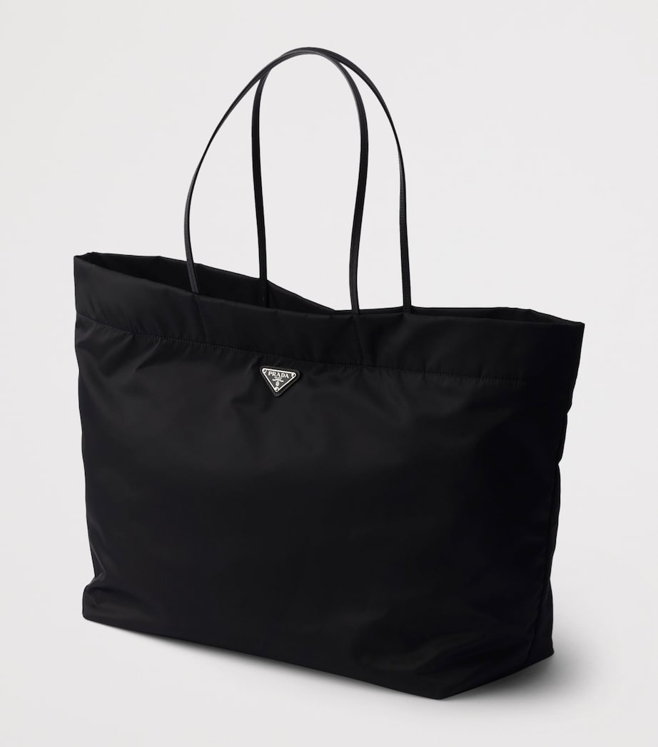 Large Re-Nylon and Leather Tote Bag F0002 Image 2