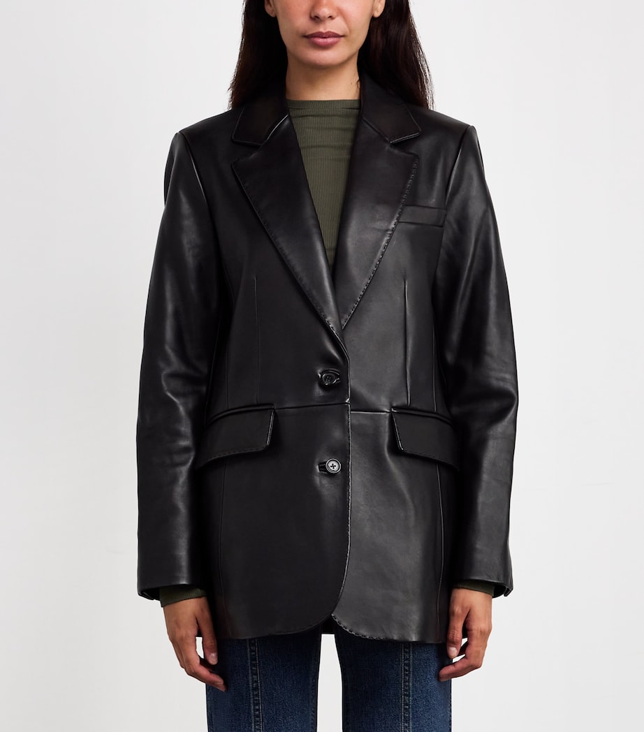 Ash Leather Jacket BLACK Image 3