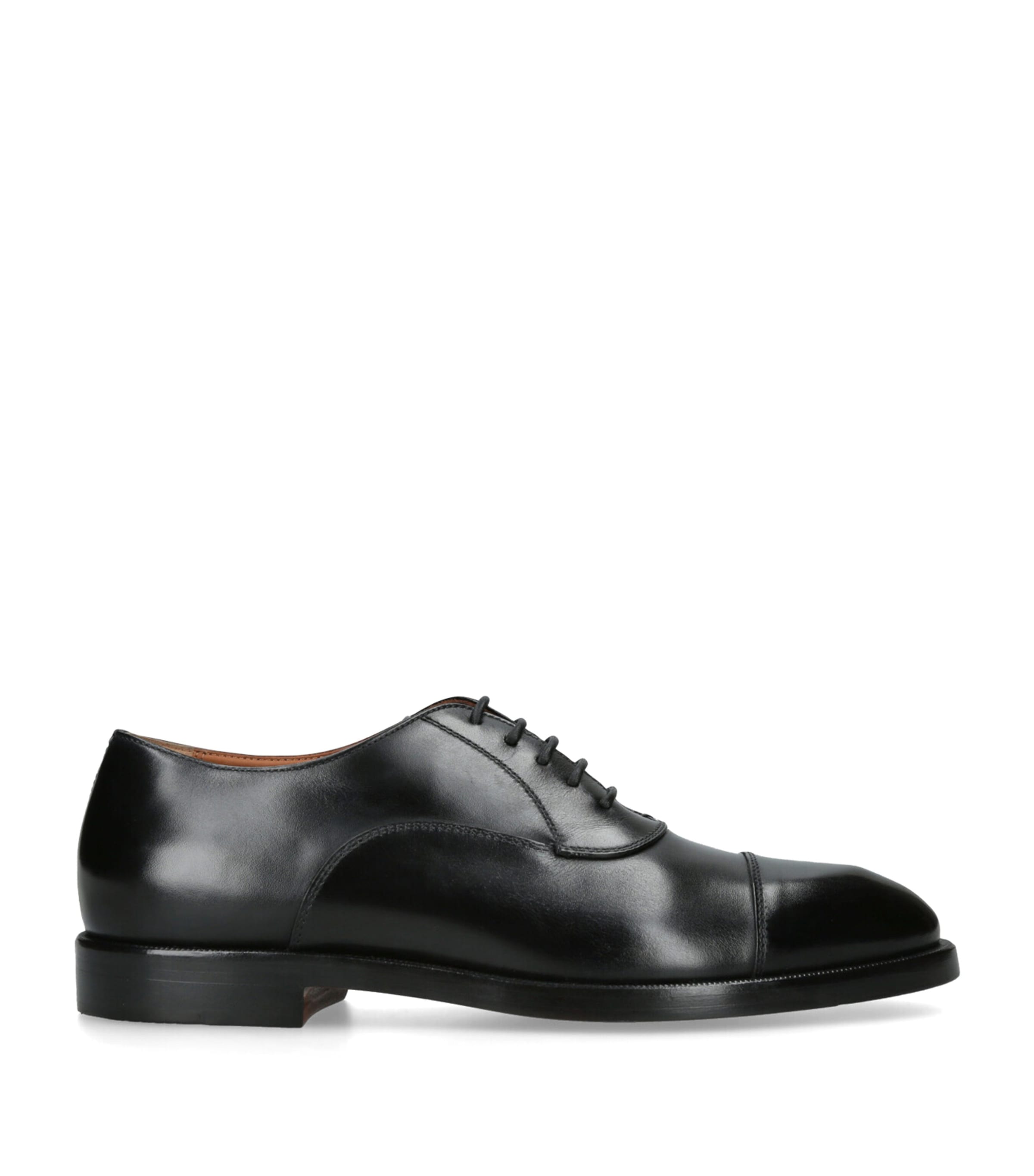 Zegna Leather Torino Oxford Shoes In Black