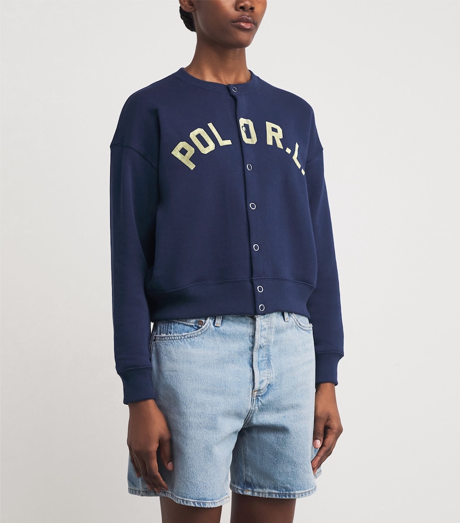 Fleece Logo Cardigan NEWPORT NAVY Image 3