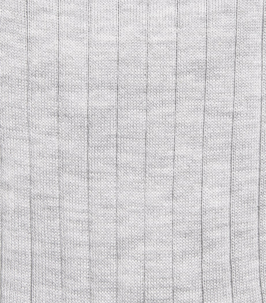 Cotton-Blend Ribbed Socks GREY Image 2