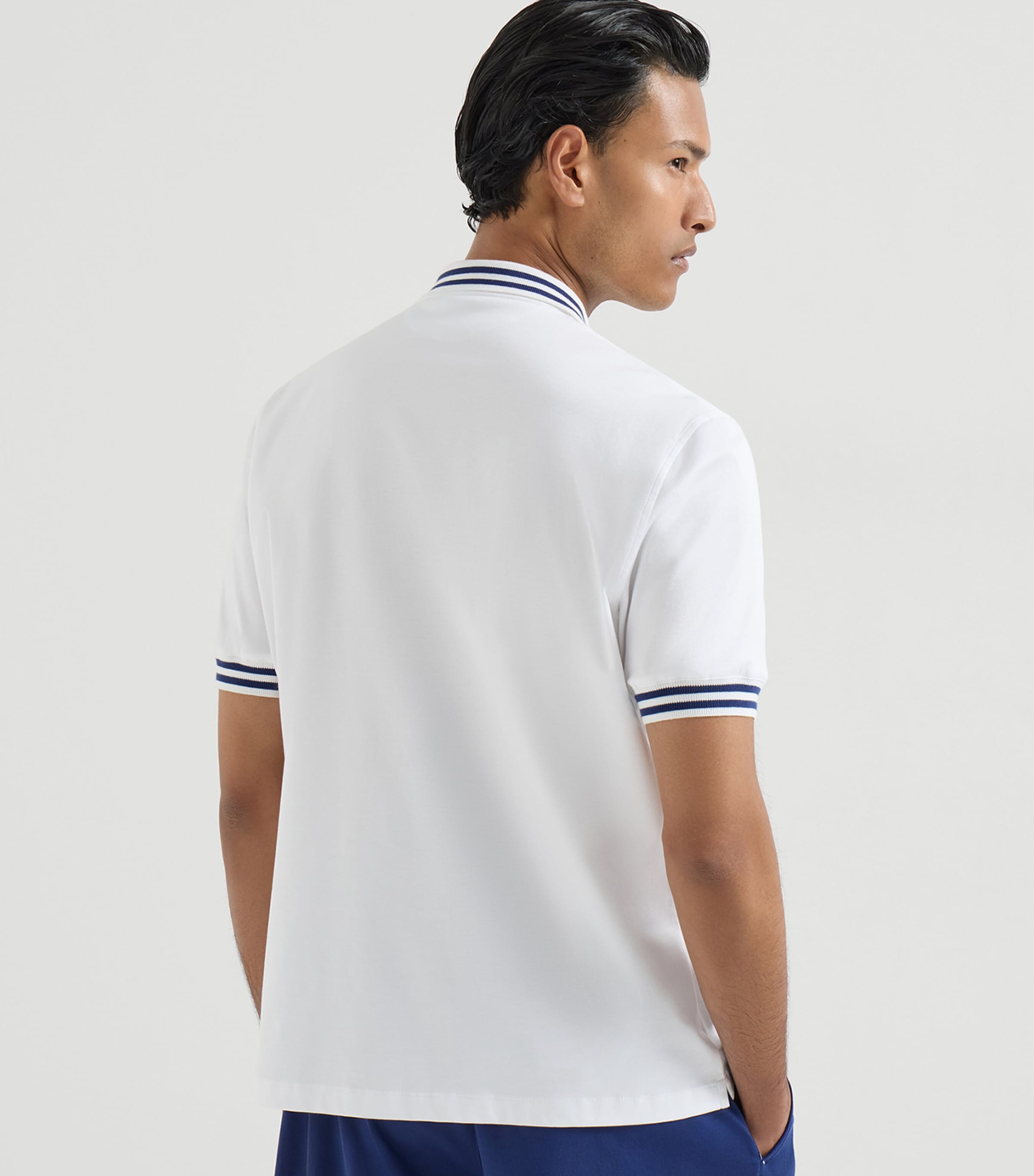 Brunello Cucinelli Mens Cotton Logo Polo Shirt Image 5