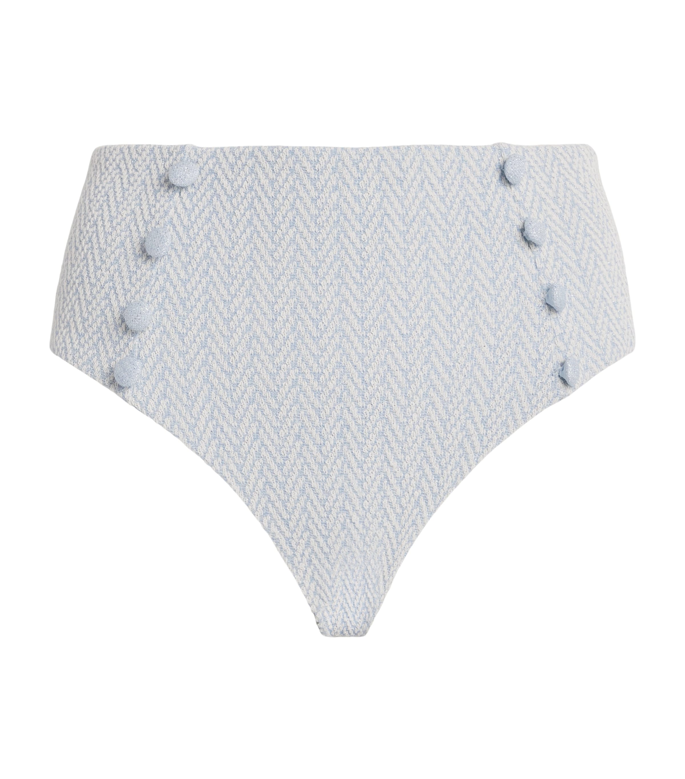 Devon Windsor Womens Herringbone Malia High-Waist Bikini Briefs Polar Image 1