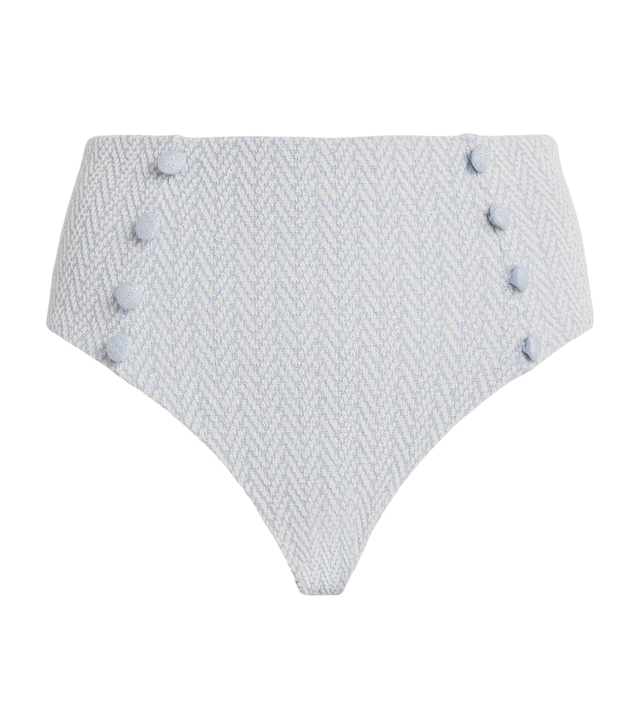 Devon Windsor Womens Herringbone Malia High-Waist Bikini Briefs Polar Image 1