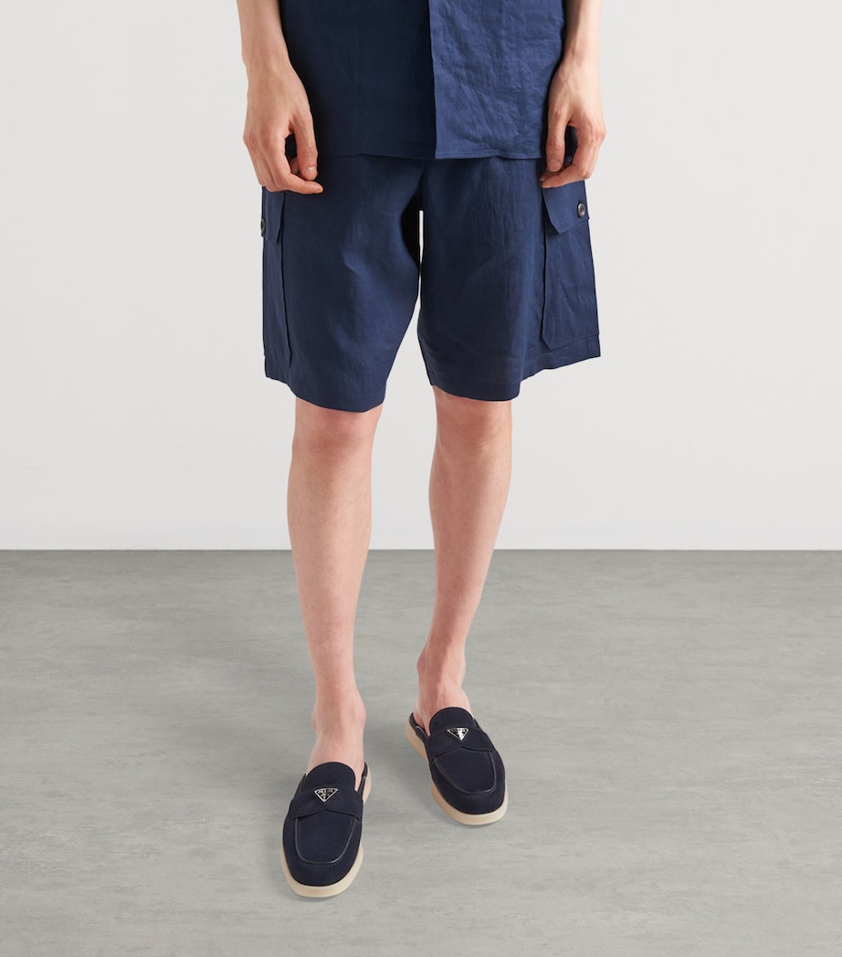 Prada Suede Triangle Mules Image 2