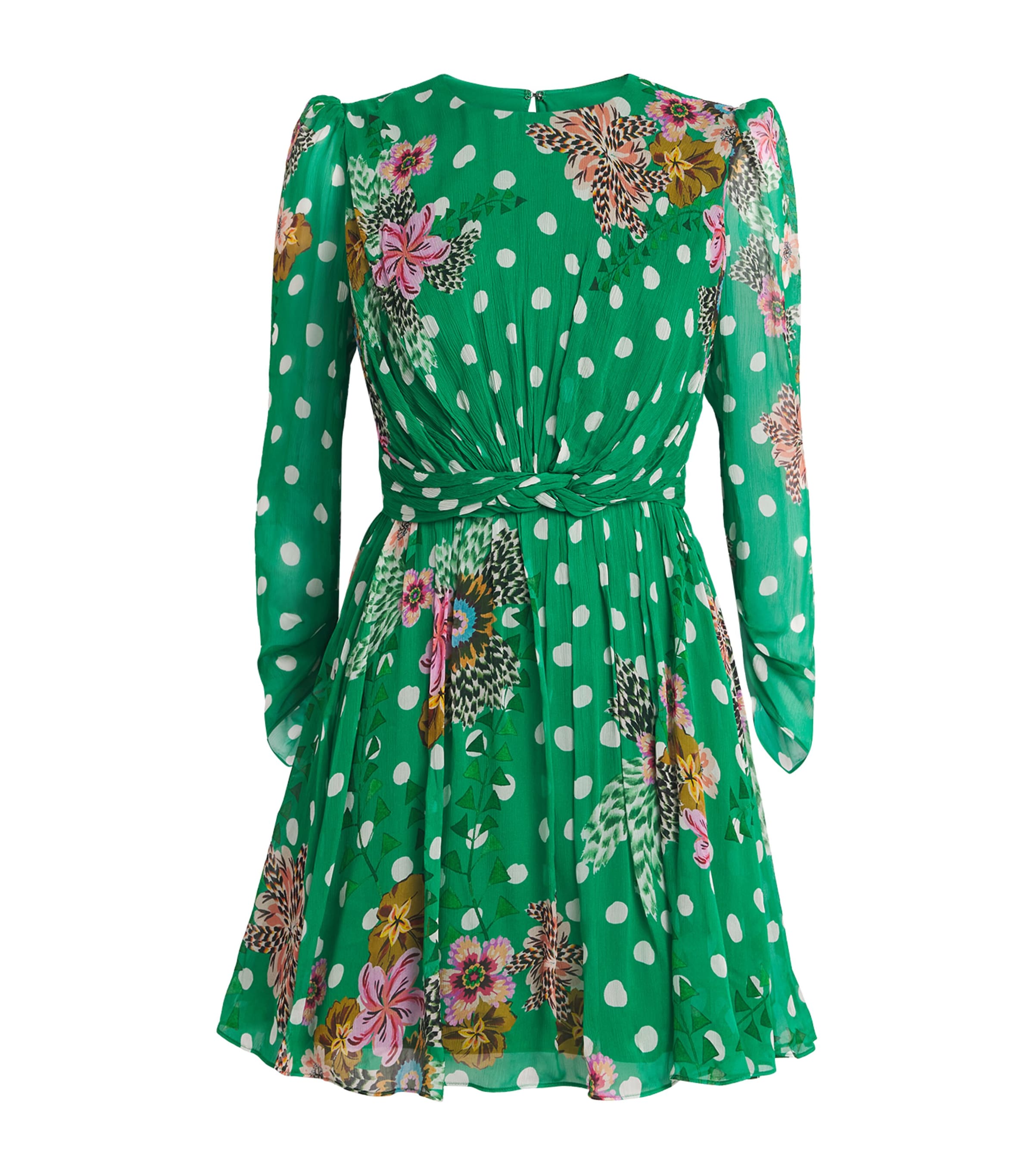 Saloni Womens Silk-Blend Blythe-B Mini Dress Clsia Grdn Plmt Image 1