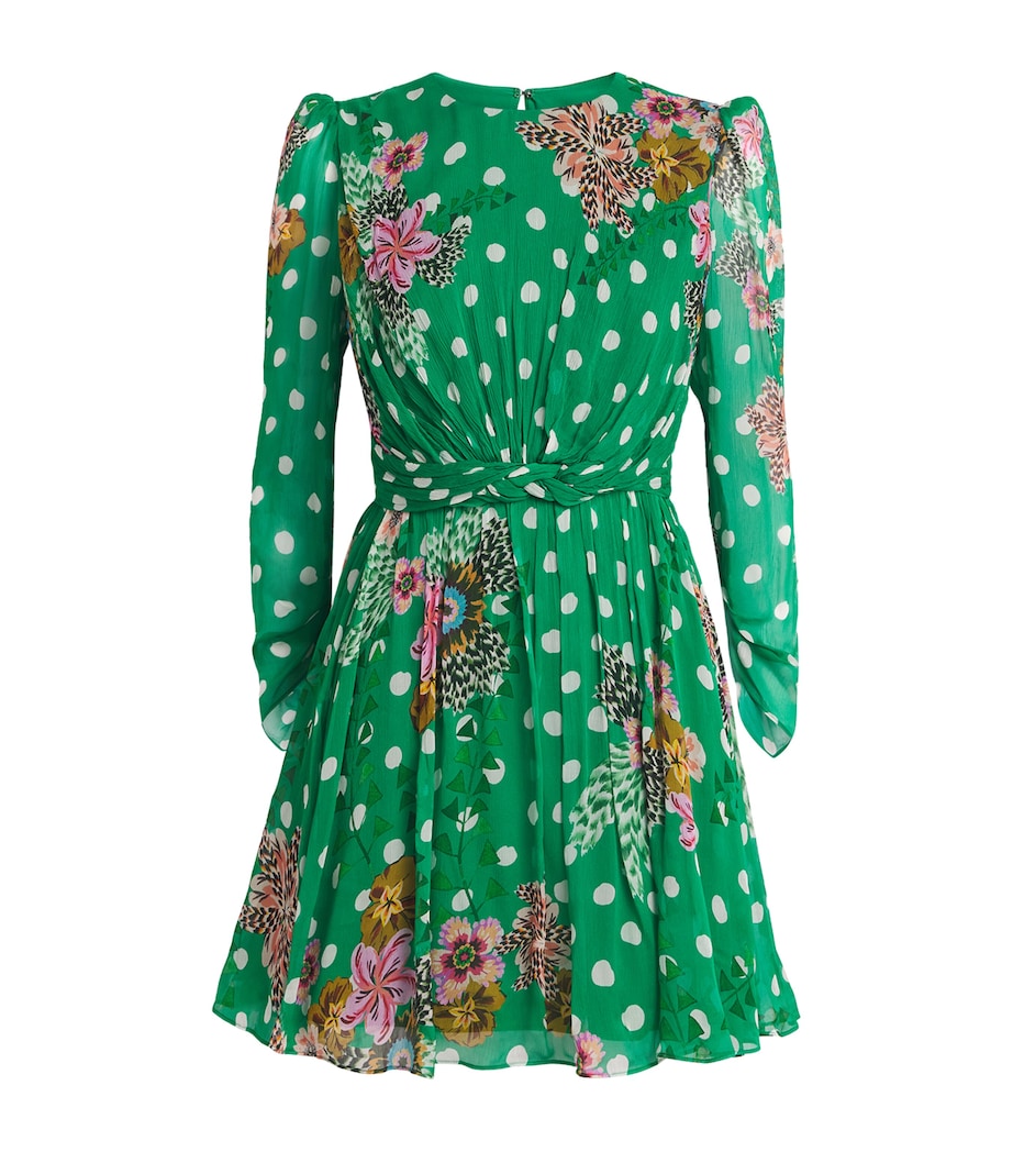 Saloni Womens Silk-Blend Blythe-B Mini Dress Clsia Grdn Plmt Image 1