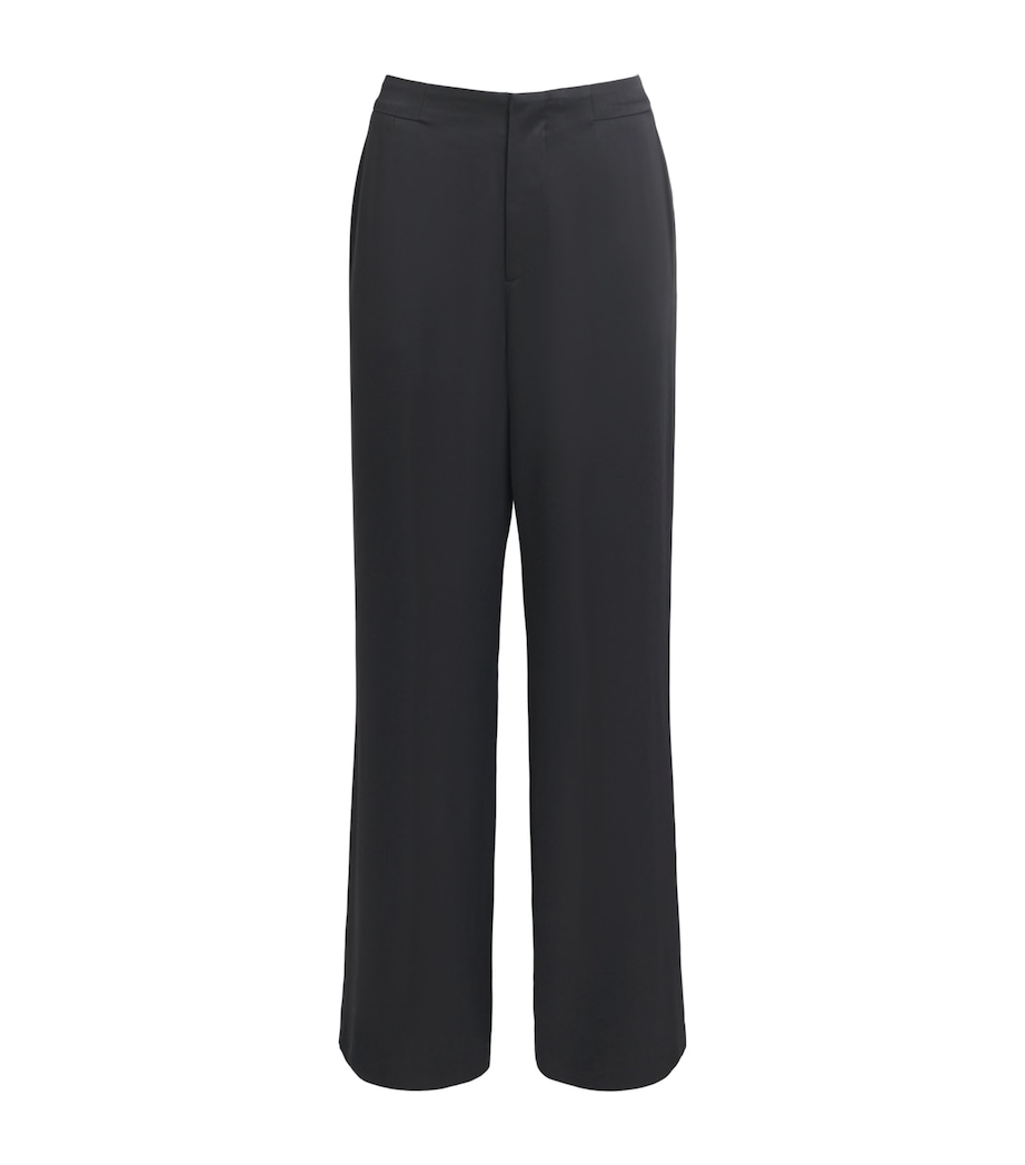 Satin Vincent Wide-Leg Trousers 001 BLACK Image 1