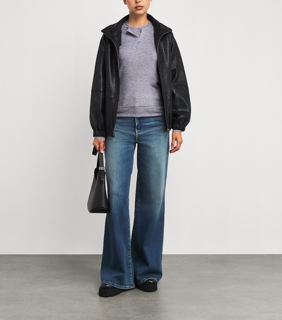 Wool Layered Long-Sleeve Top GREY Image 2