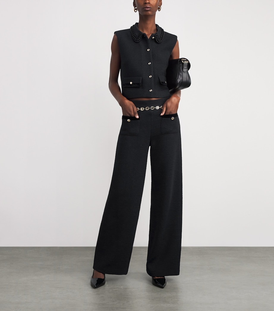 Tweed Wide-Leg Trousers BLACK Image 2