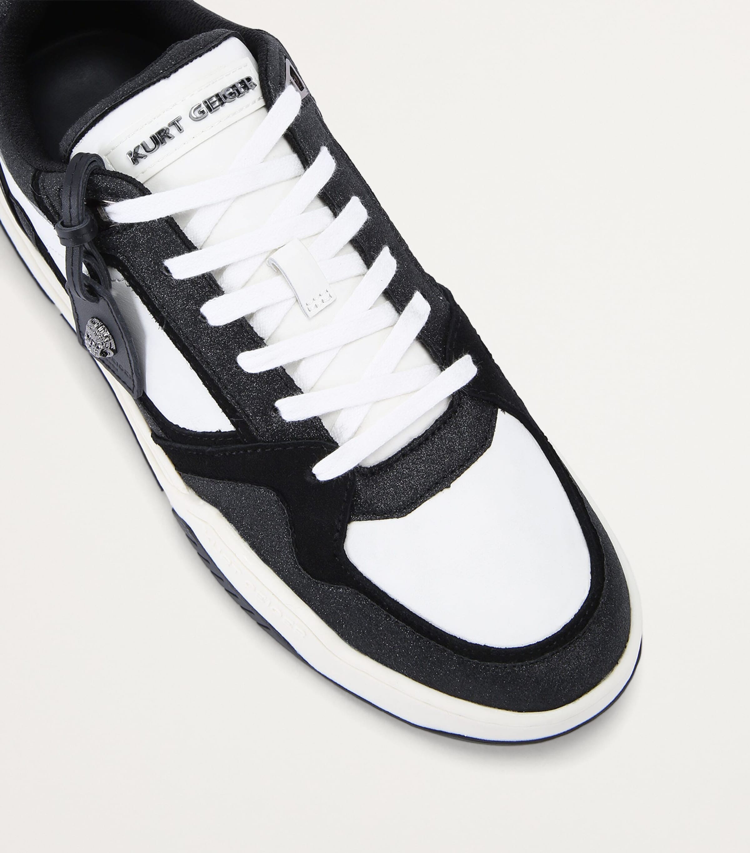 Kurt Geiger London Leather Regan Sneakers White Blk Image 3
