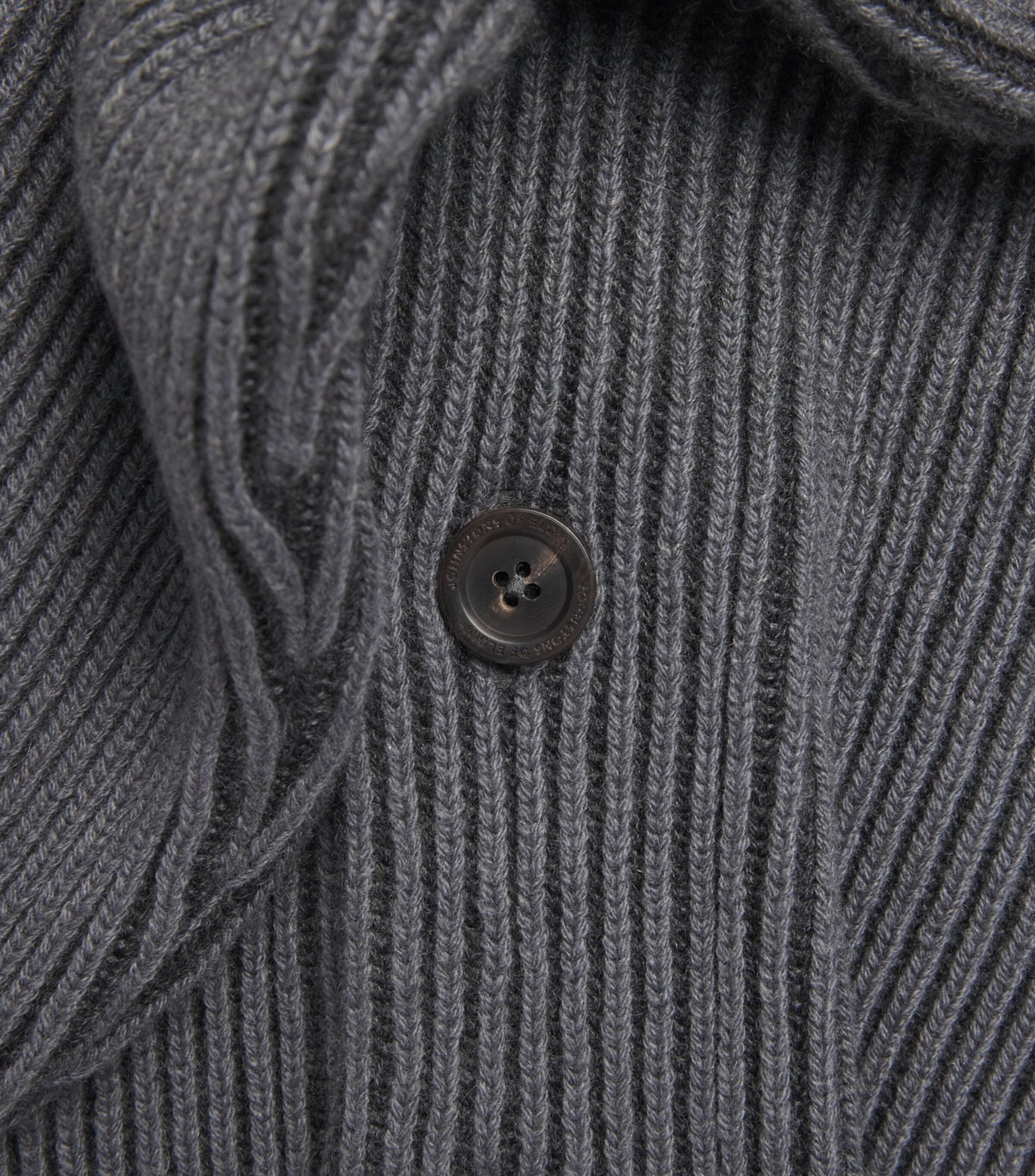Johnstons Of Elgin Mens Cashmere Shawl Cardigan Crane Grey Image 6