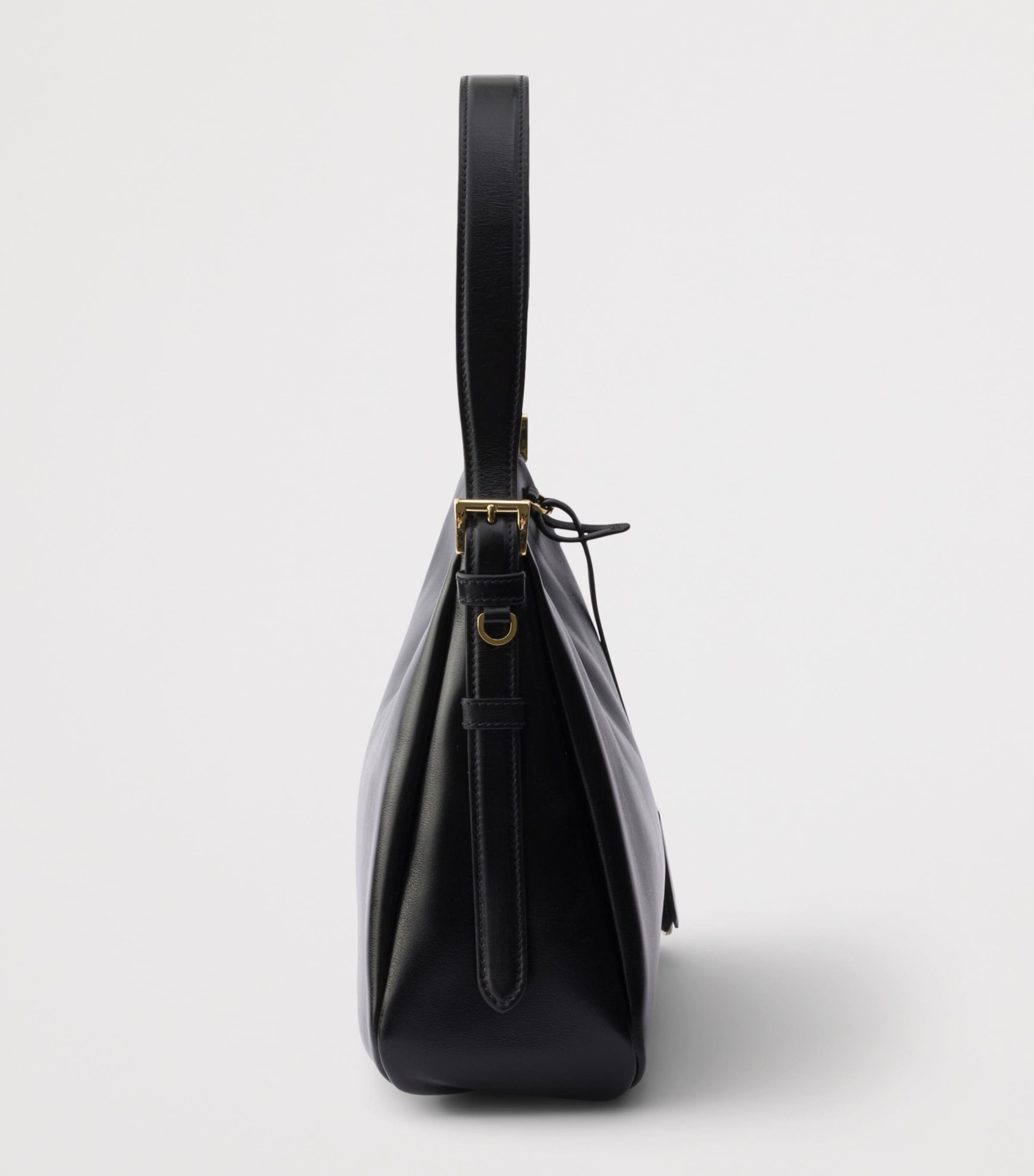 Prada Medium Leather Aimée Shoulder Bag Black Image 5
