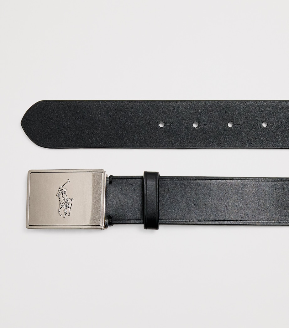 Polo Ralph Lauren Leather Polo Pony Belt Black Image 4