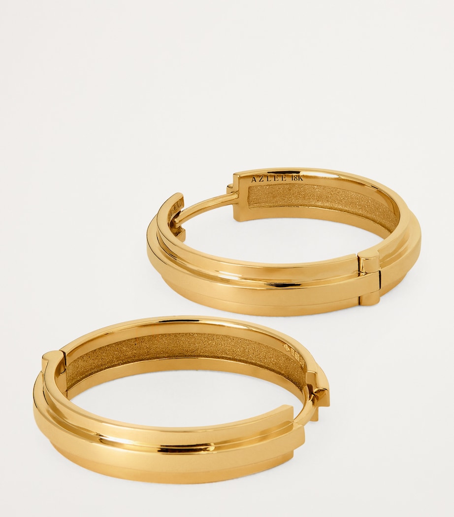 Yellow Gold Staircase 3-Tier Huggie Earrings YELLOW GOLD Image 6