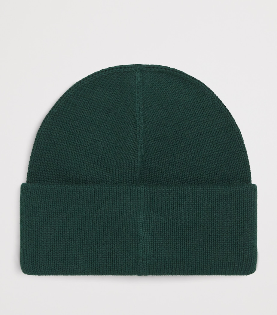 Cotton Polo Bear Beanie (6-9 Years) GREEN Image 2