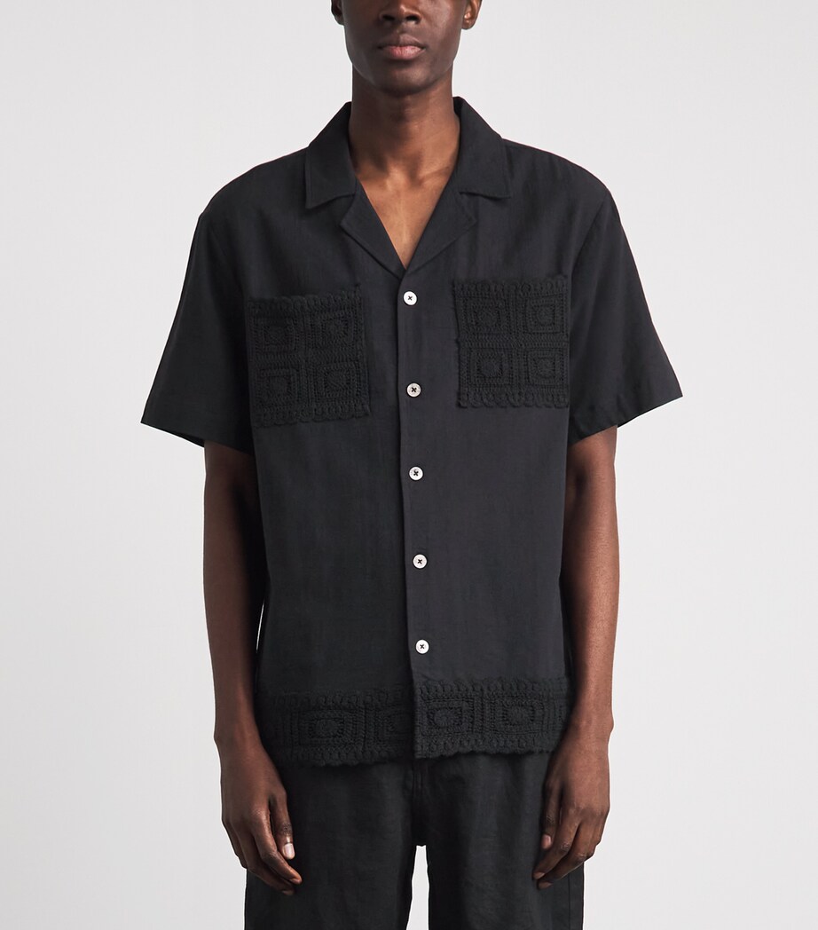 CHÉ Mens Cotton-Linen Inigo Shirt Black Image 4