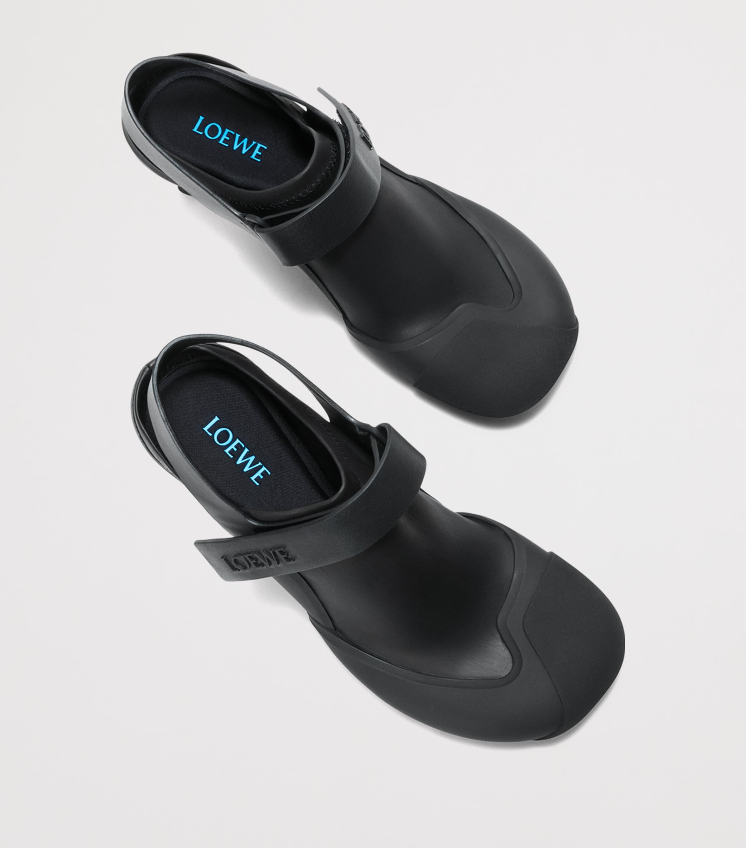 LOEWE Leather Dive Slingback Mules 45 Black Image 4