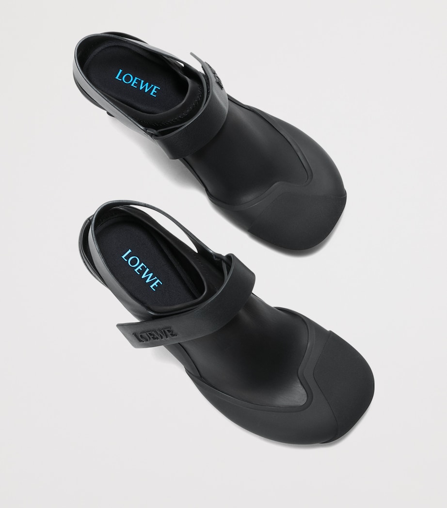 LOEWE Leather Dive Slingback Mules 45 Black Image 4