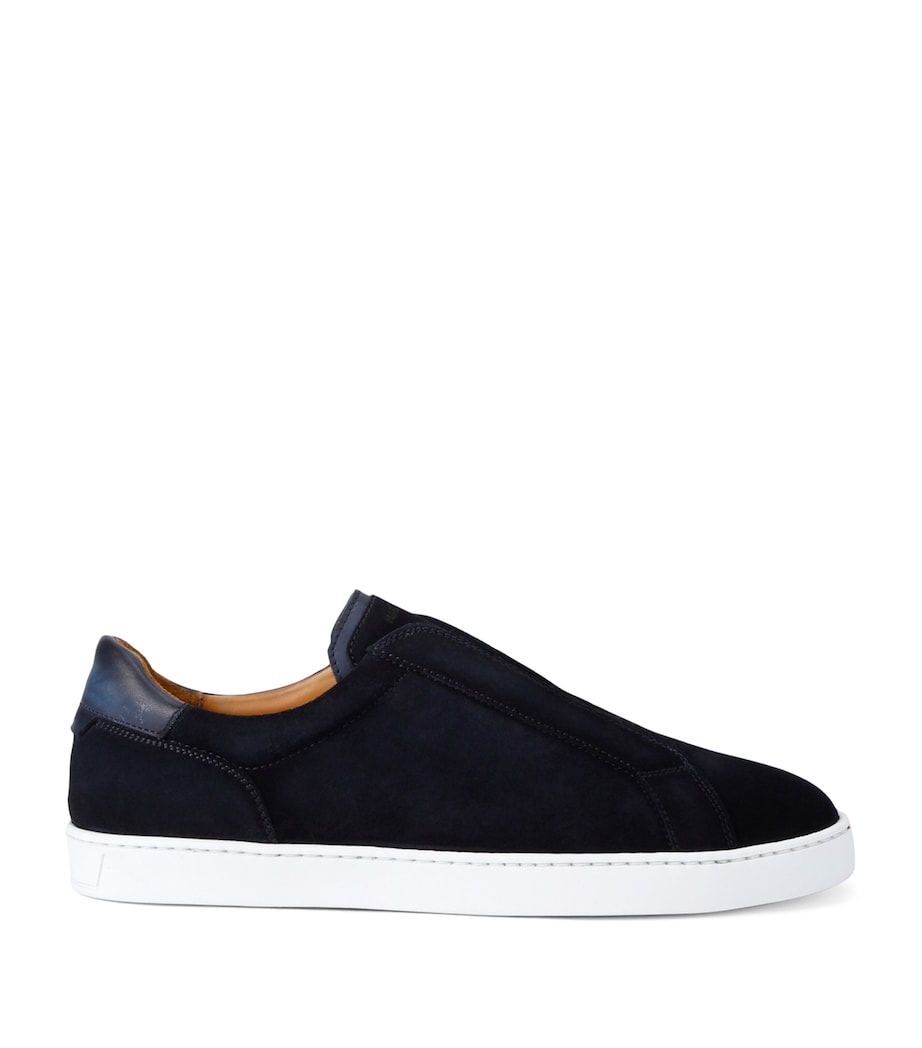 Leather Laceless Sneakers NAVY Image 1