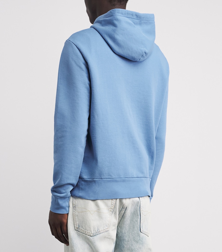 Polo Ralph Lauren Mens Cotton Loopback Fleece Polo Pony Hoodie Bristol Blue Image 5