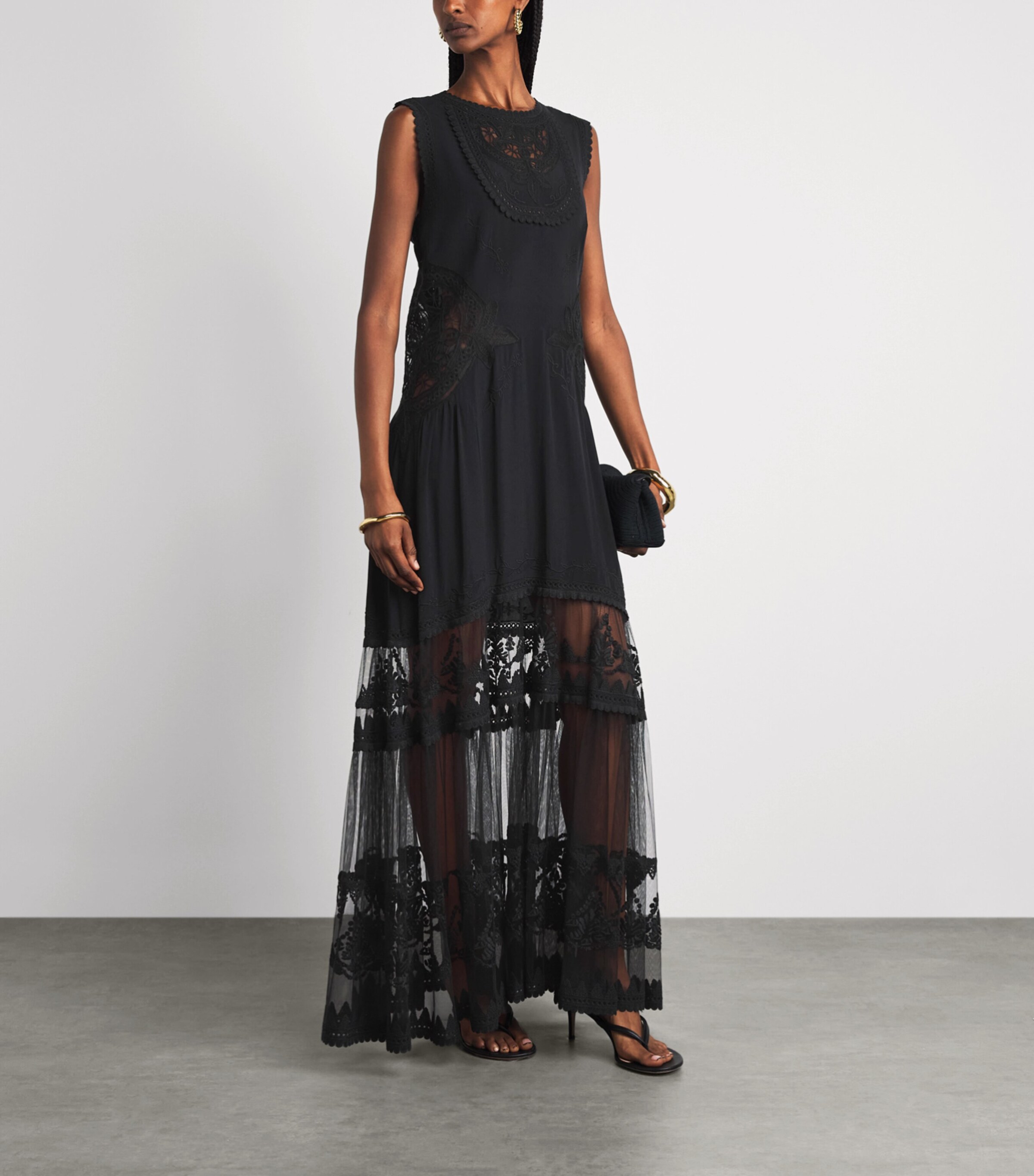 Ulla Johnson Womens Silk Florence Maxi Dress Noir Image 2