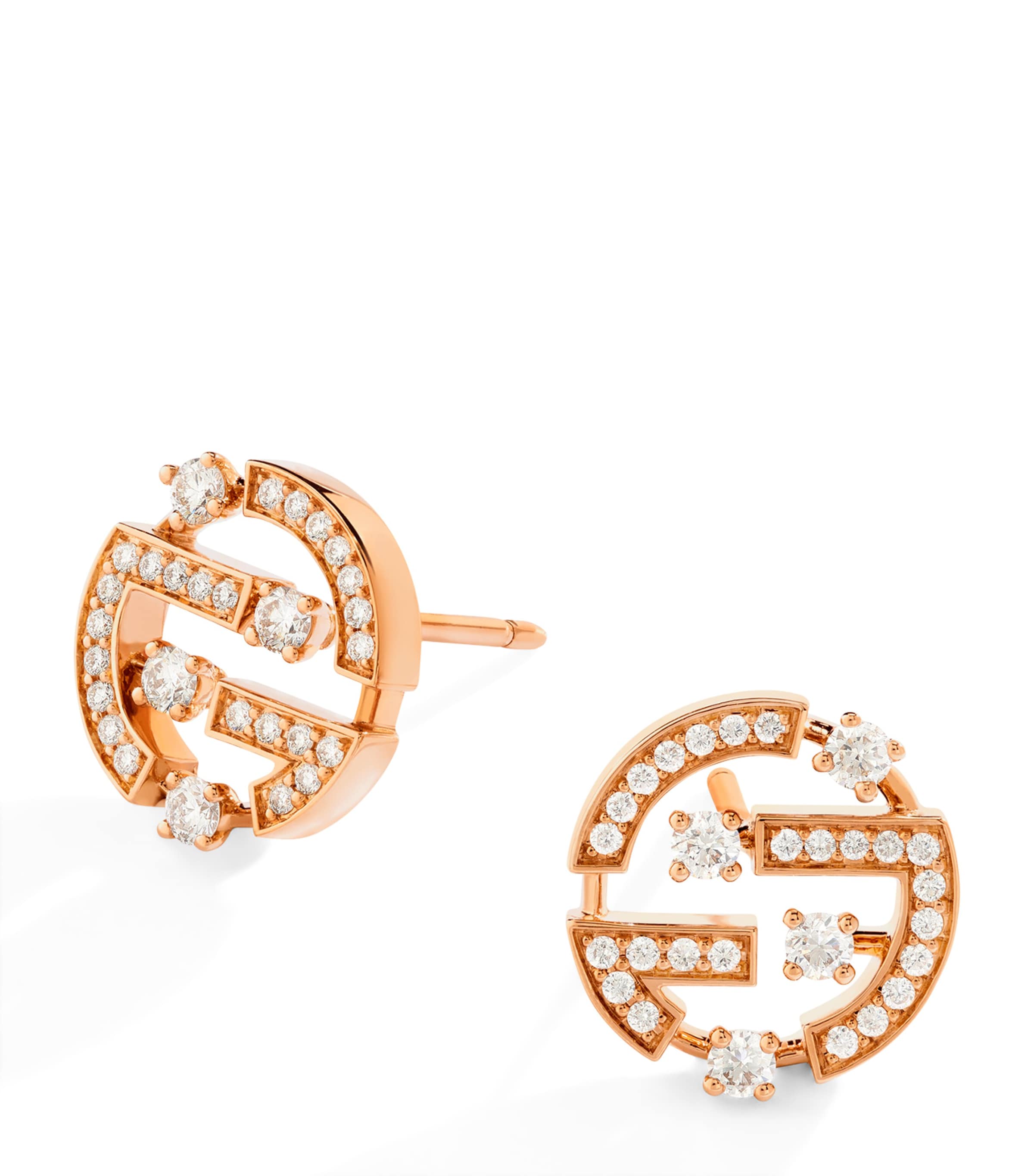 Marli New York Rose Gold And Diamond Avenues Earrings In Rose Gold