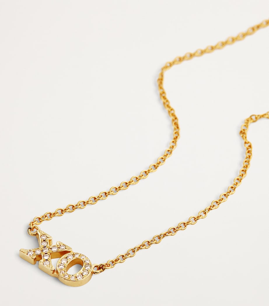 Yellow Gold and Diamond XO Necklace YELLOW GOLD Image 5