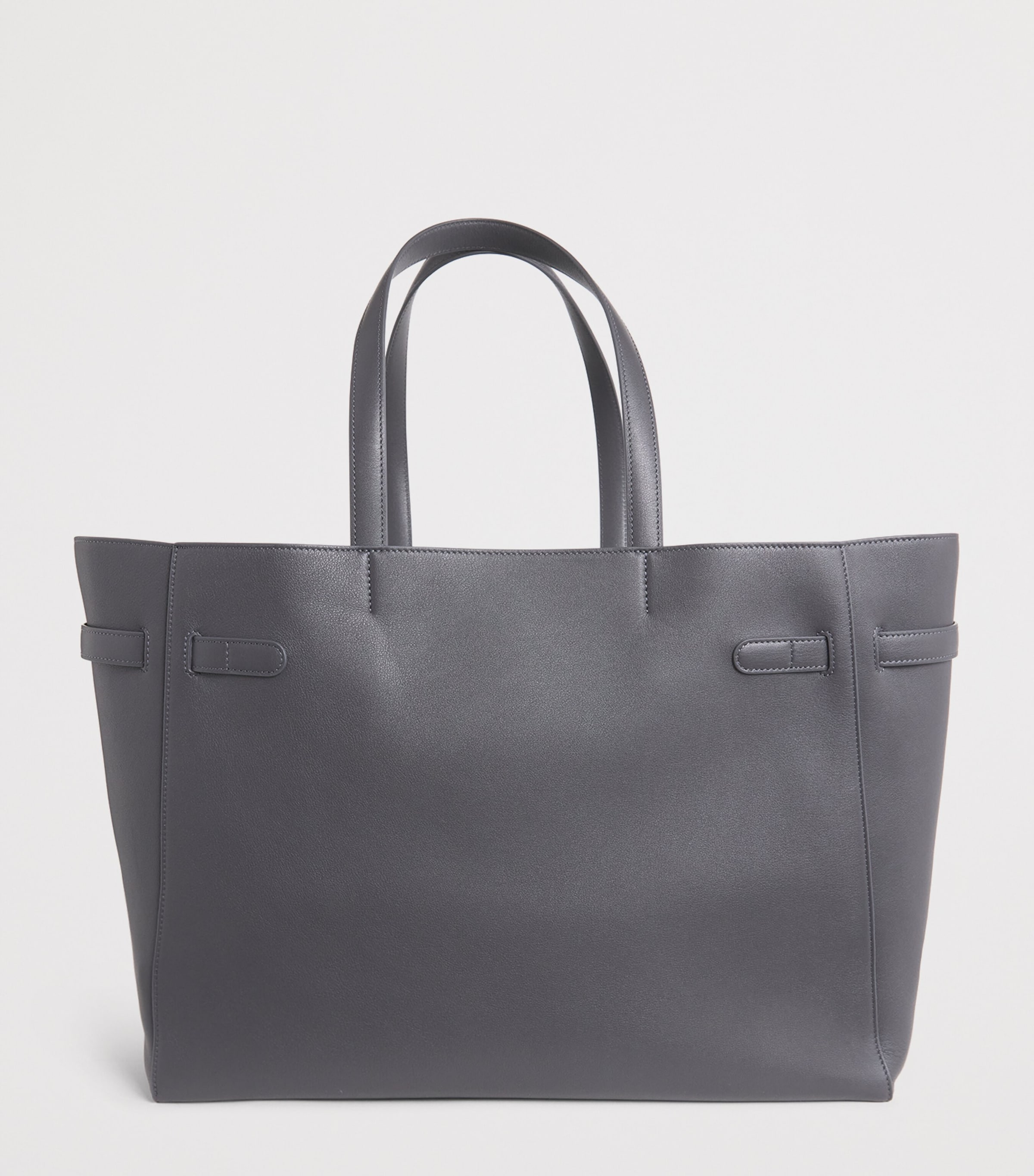 Thom Browne Leather Cabas Tote Bag Dark Grey Image 3