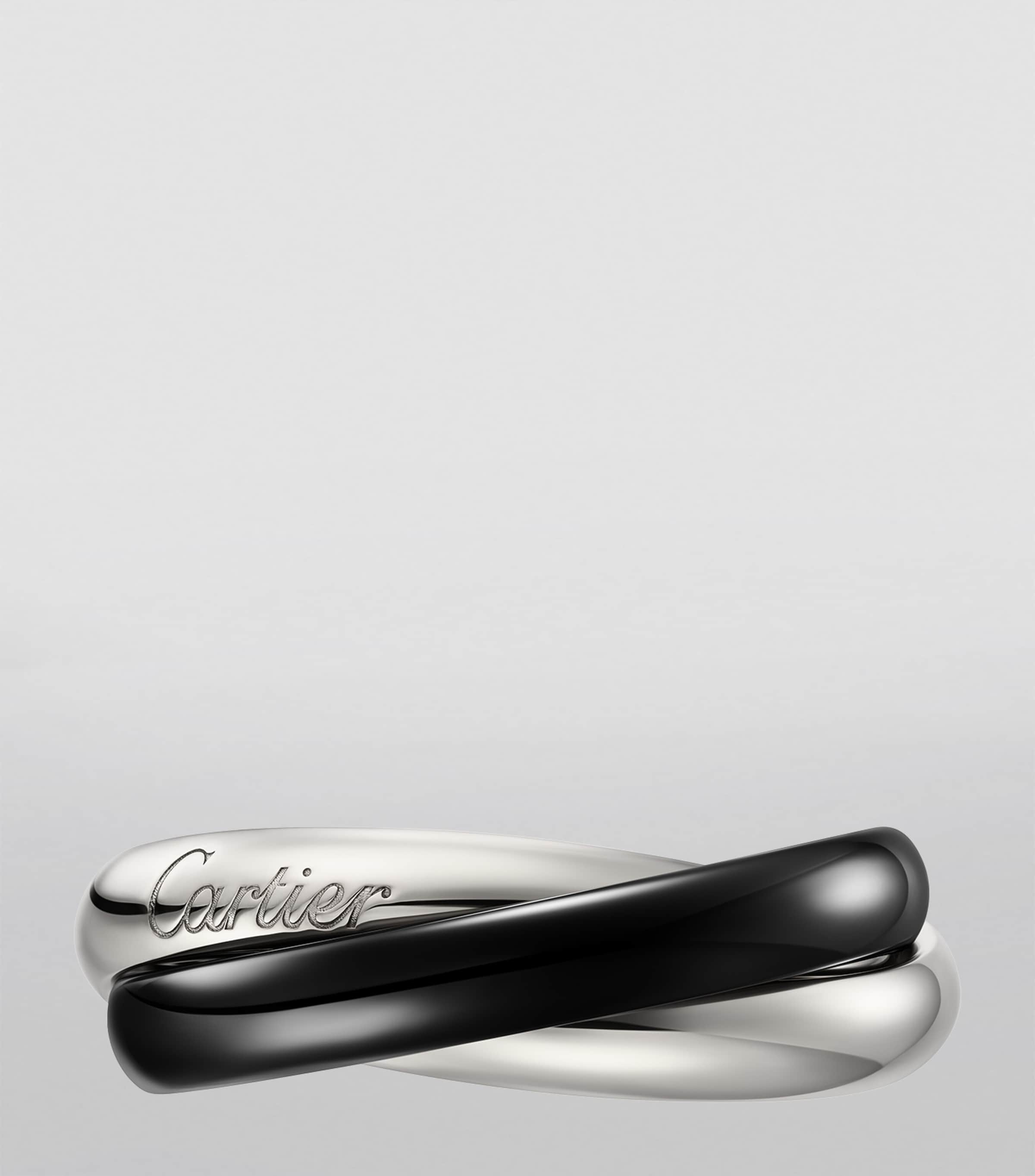 Medium White Gold and Ceramic Trinity Ring WHITE GOLD Image 3