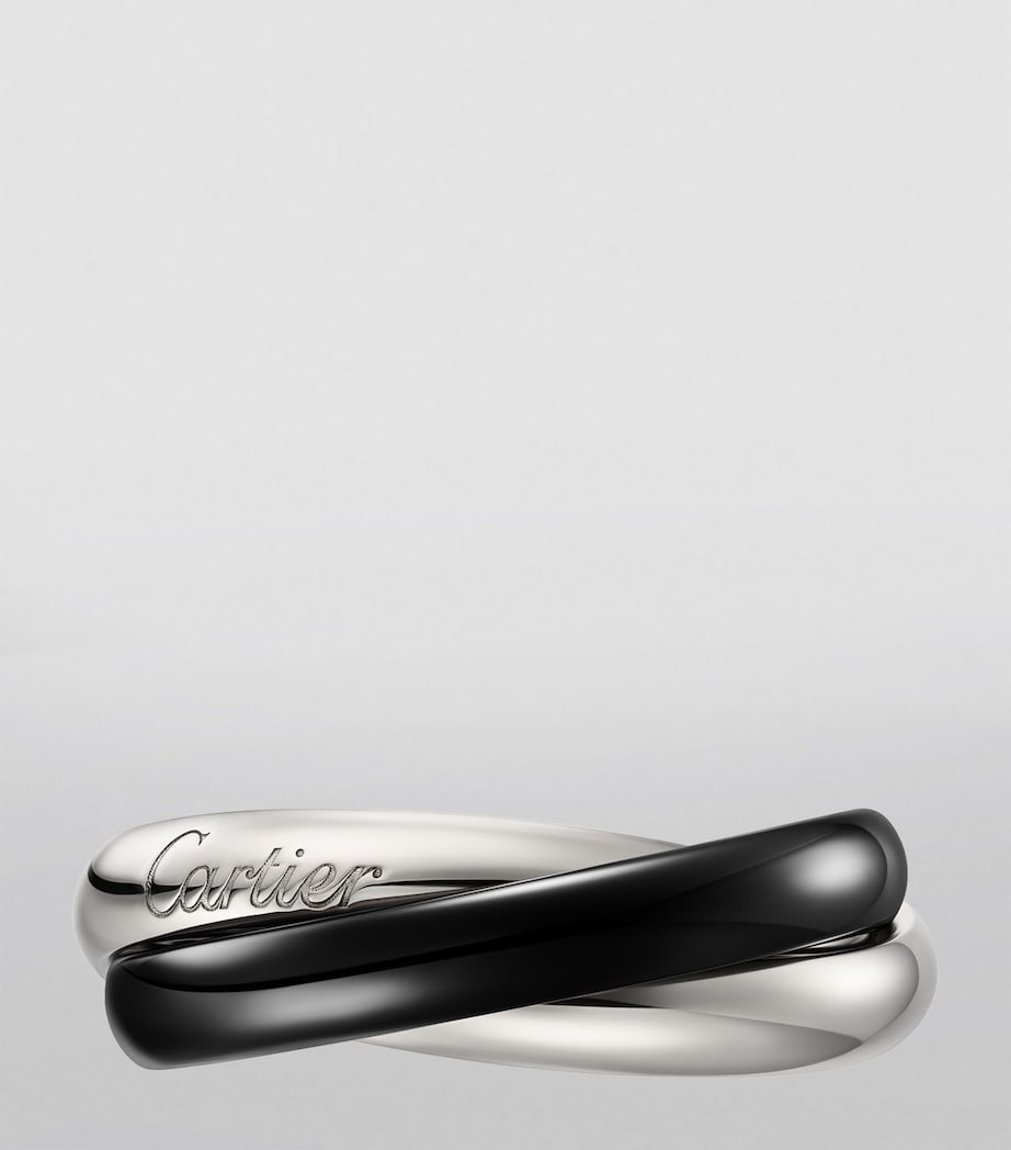 Medium White Gold and Ceramic Trinity Ring WHITE GOLD Image 3